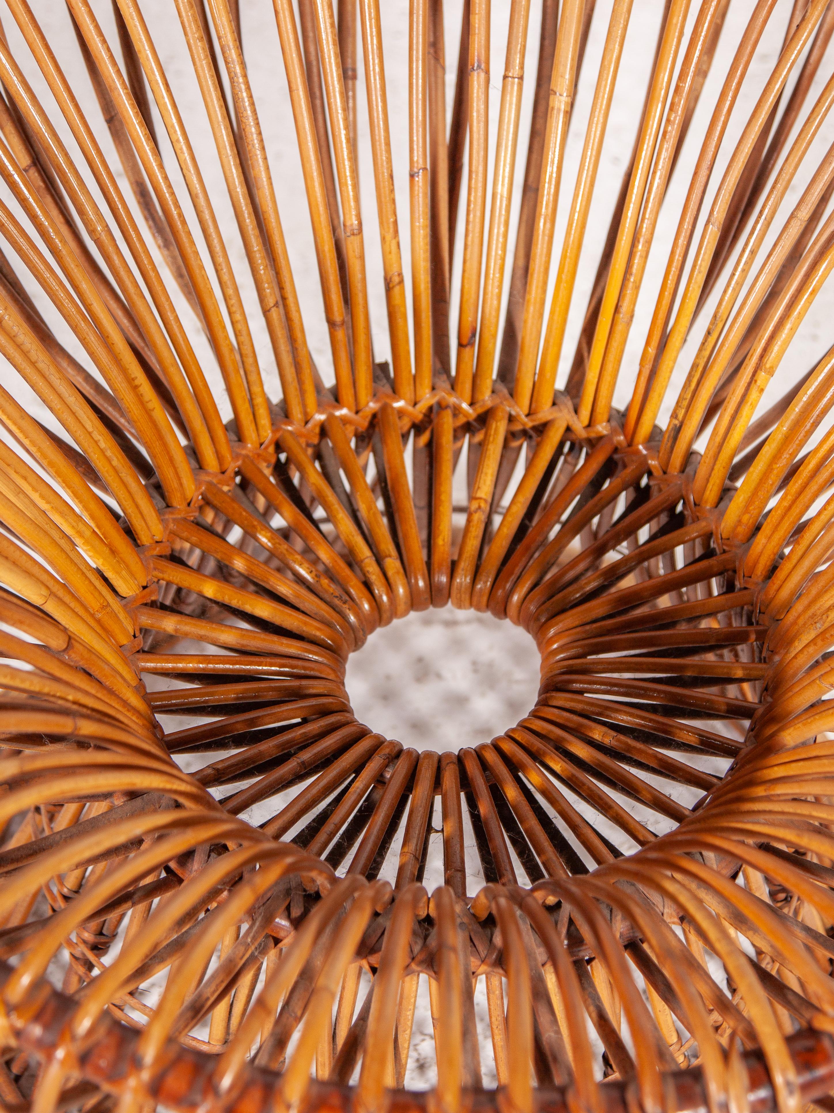 Franco Albini für Vittorio Bonacina, Rattan-Loungesessel, Modell „Margherita“ (Polster) im Angebot