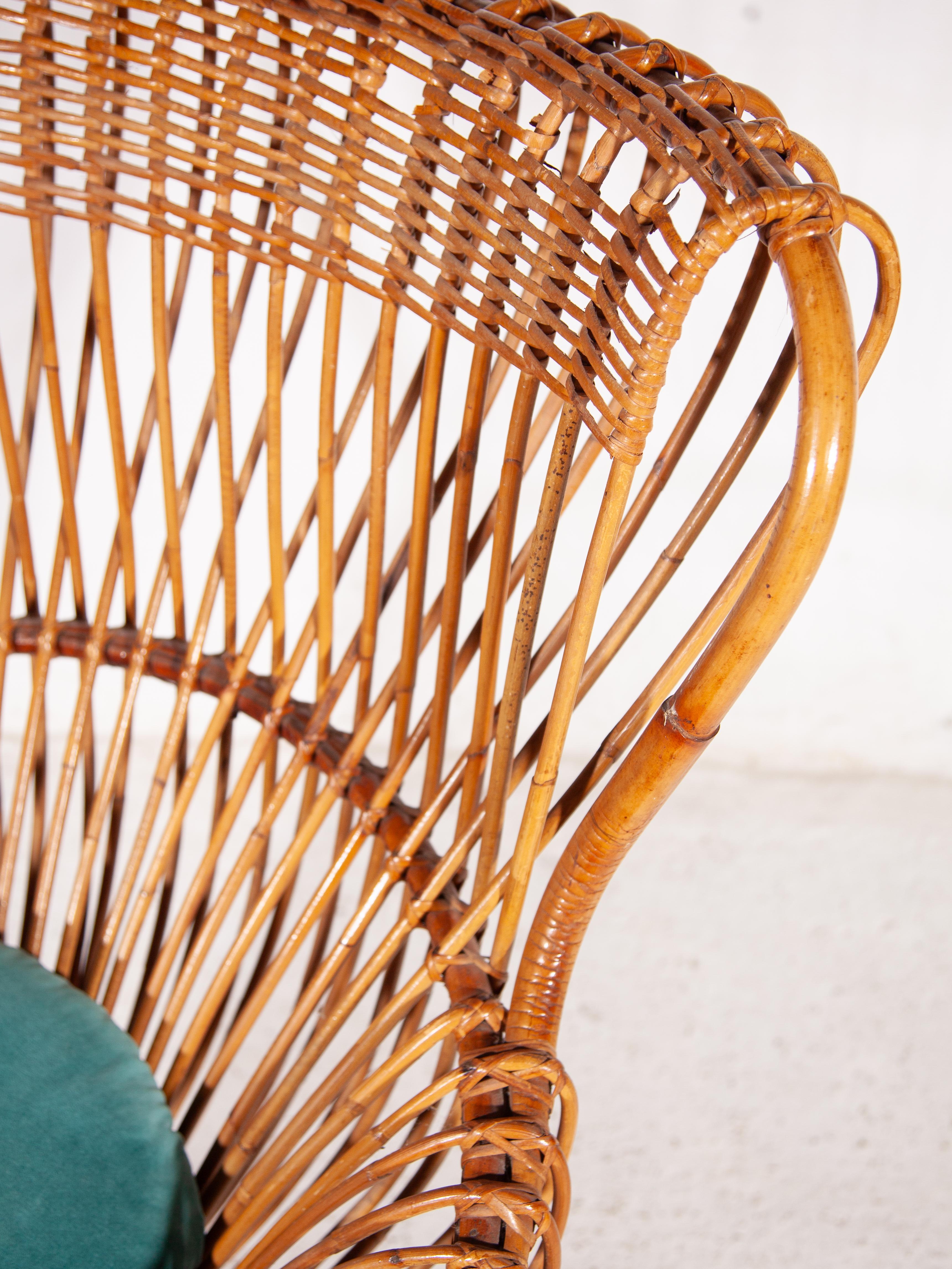 Franco Albini für Vittorio Bonacina, Rattan-Loungesessel, Modell „Margherita“ im Angebot 1