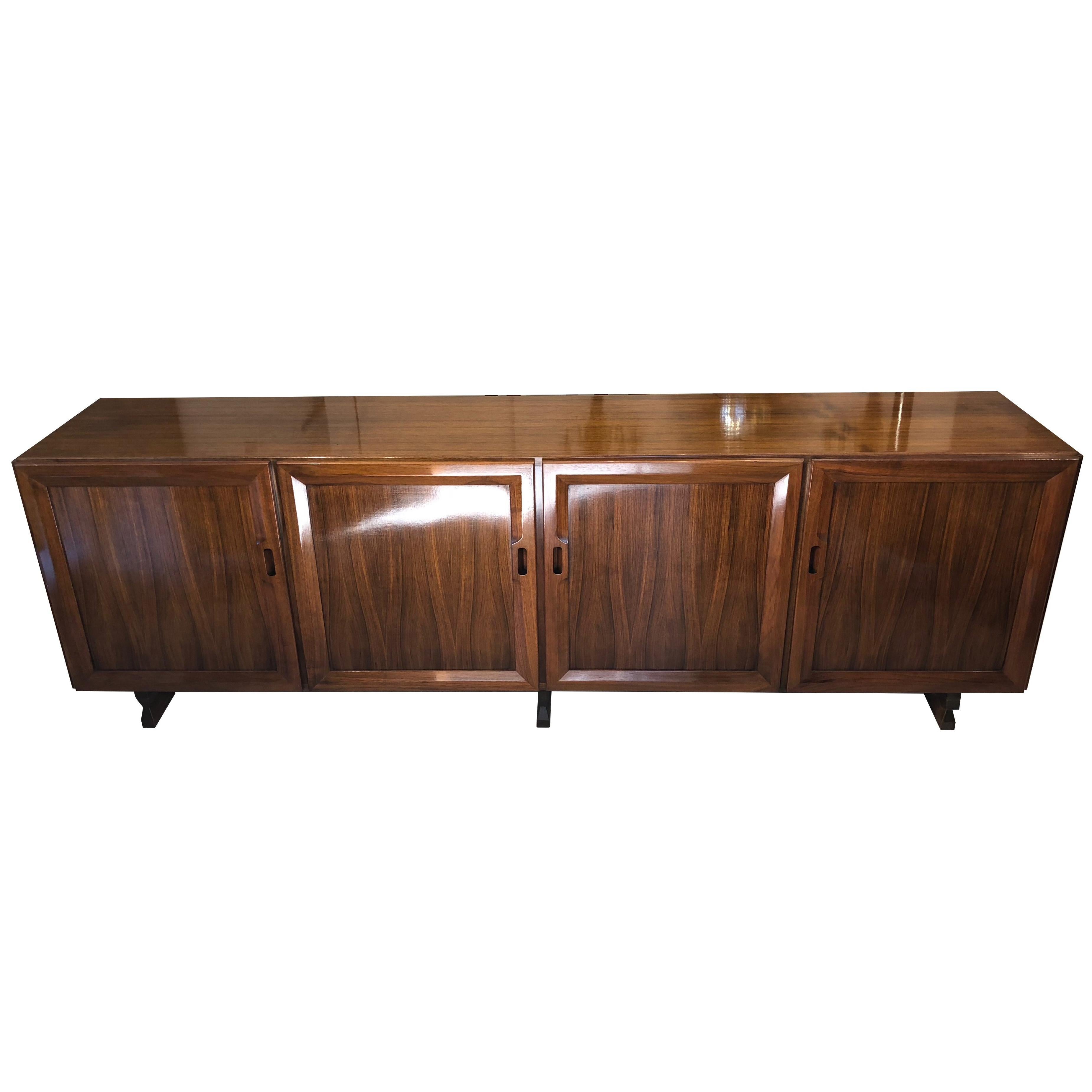 Franco Albini Four Doors Rosewood MB15 Credenza, for Poggi, circa 1960