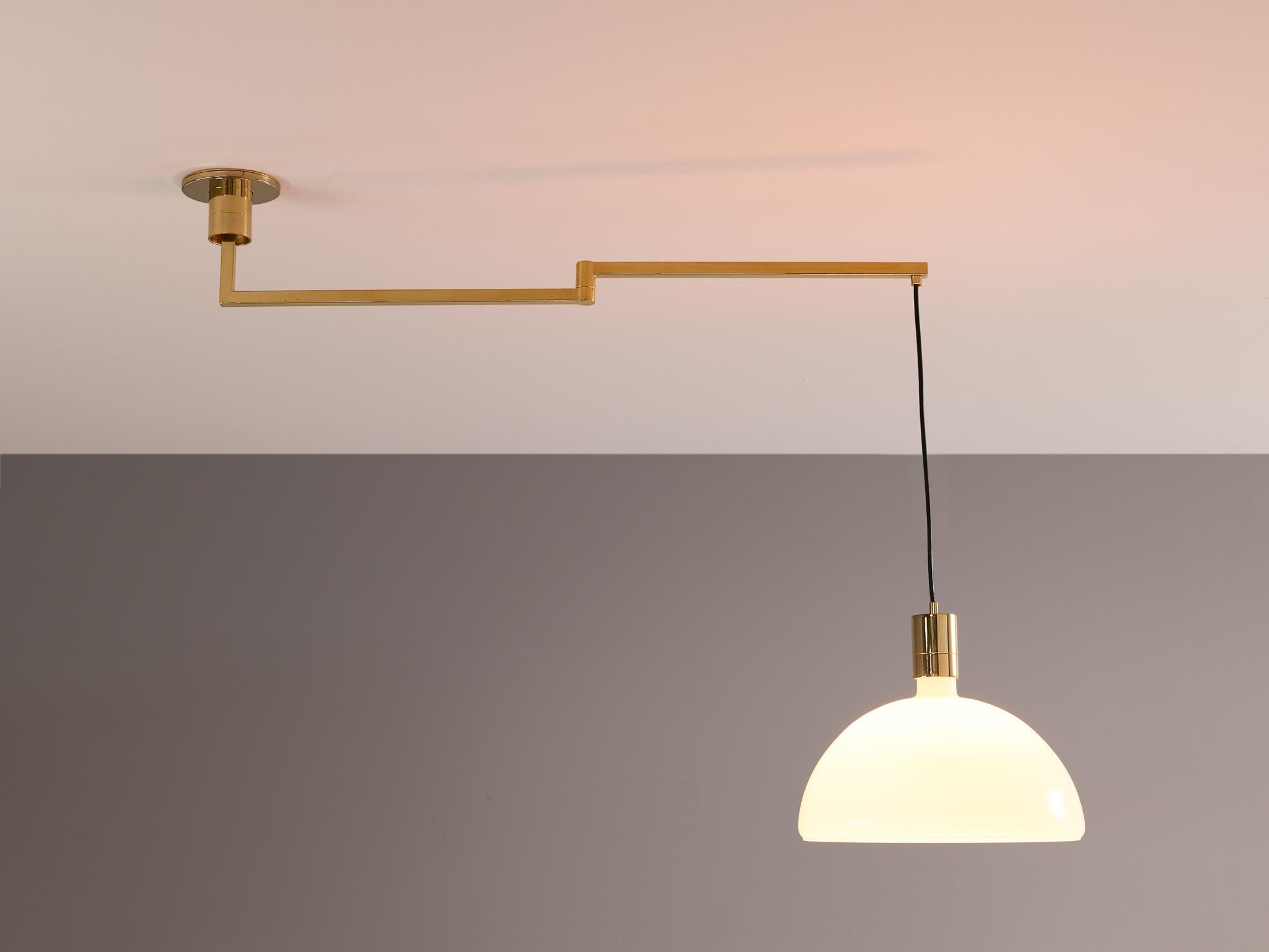Mid-Century Modern Franco Albini, Franca Helg and Antonio Piva ‘AM/AS’ Pendant Lamp in Brass  For Sale