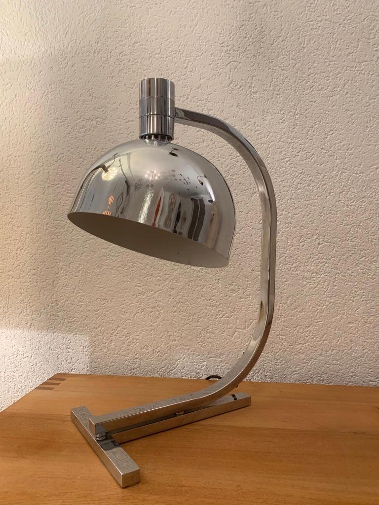 Mid-20th Century Franco Albini, Franca Helg & Antonio Piva AM/AS Chrome Table lamp, Italy ca.1969