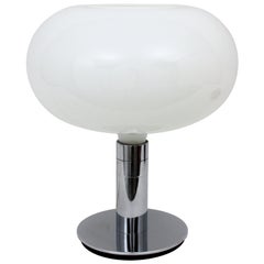 Franco Albini Franca Helg for Sirrah AM/AS Glass and Chrome Table Lamp