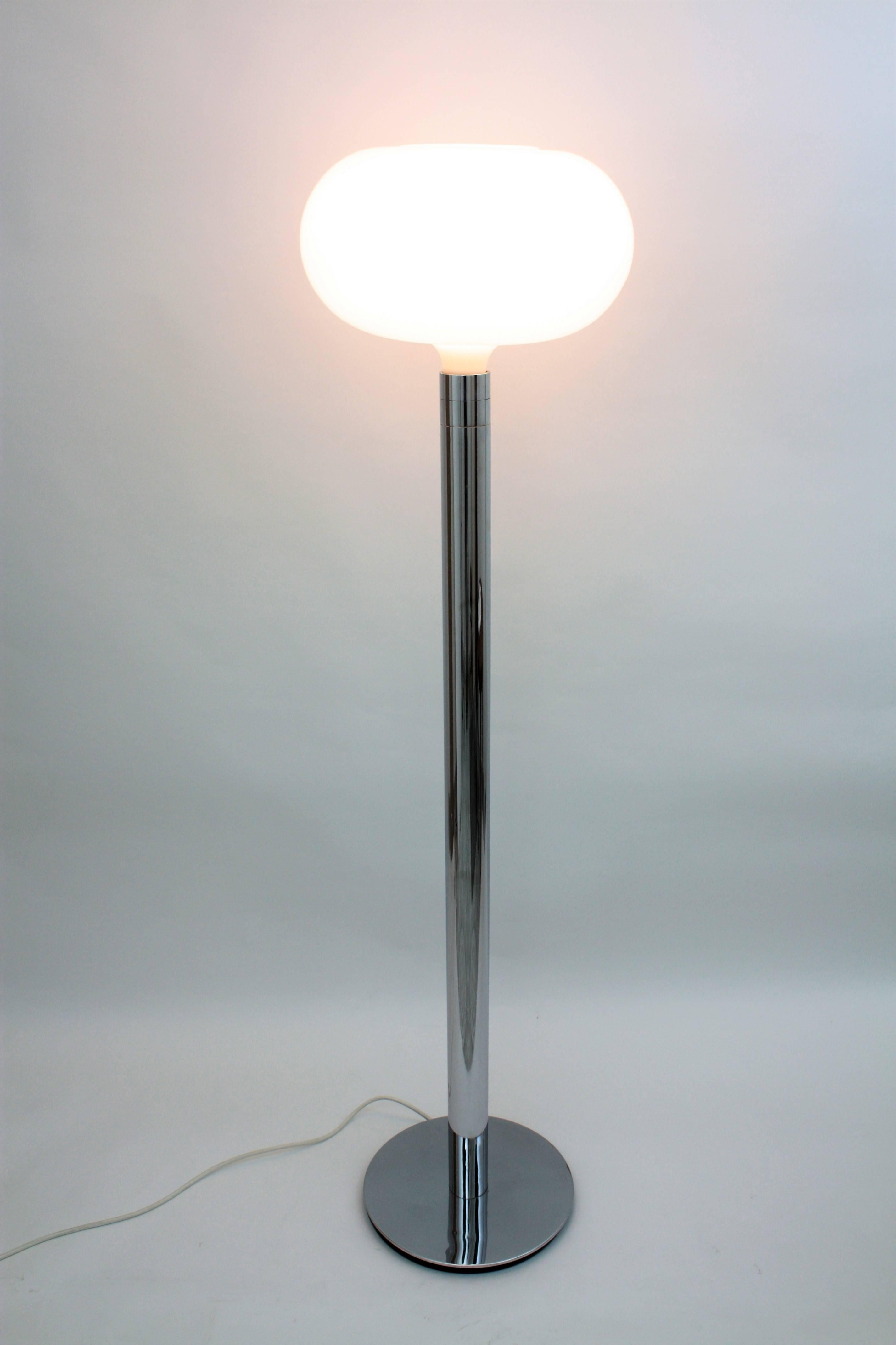 Mid-Century Modern Franco Albini & Franca Helg AM/AS Floor Lamp in Chromed and Glass For Sale
