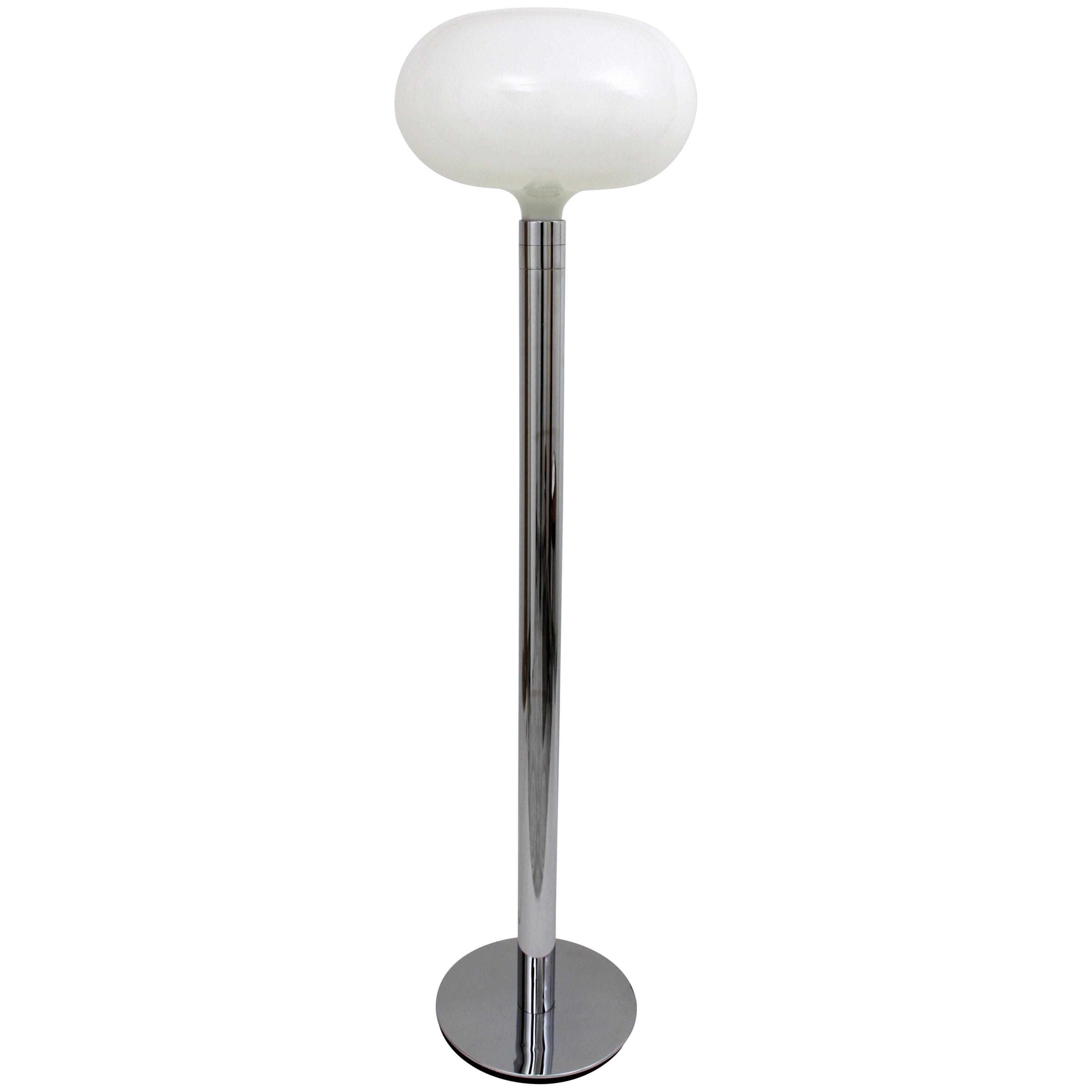 Franco Albini & Franca Helg AM/AS Floor Lamp in Chromed and Glass For Sale