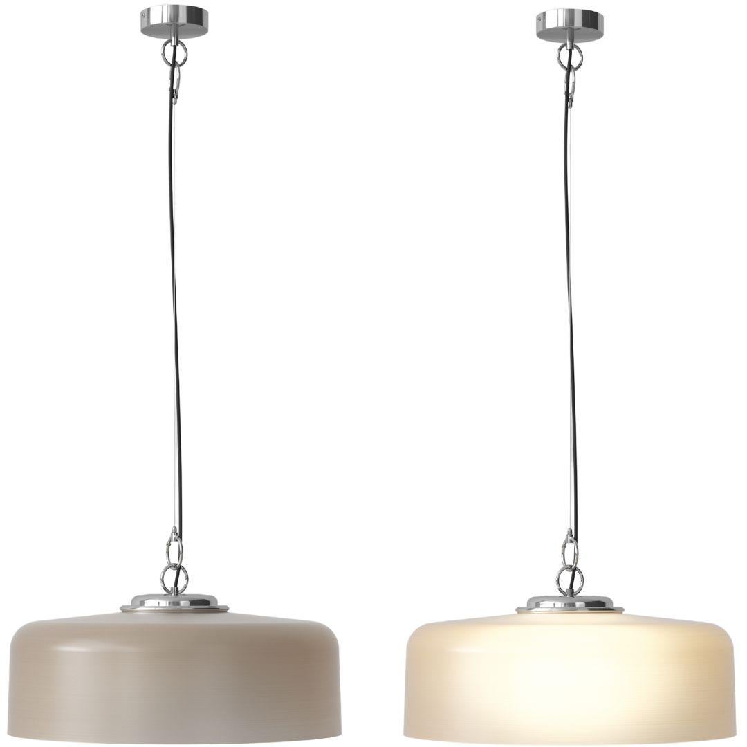 Acciaio Franco Albini and Franca Helg 'Model 2050' Lampada a sospensione in fumo per Astep in vendita