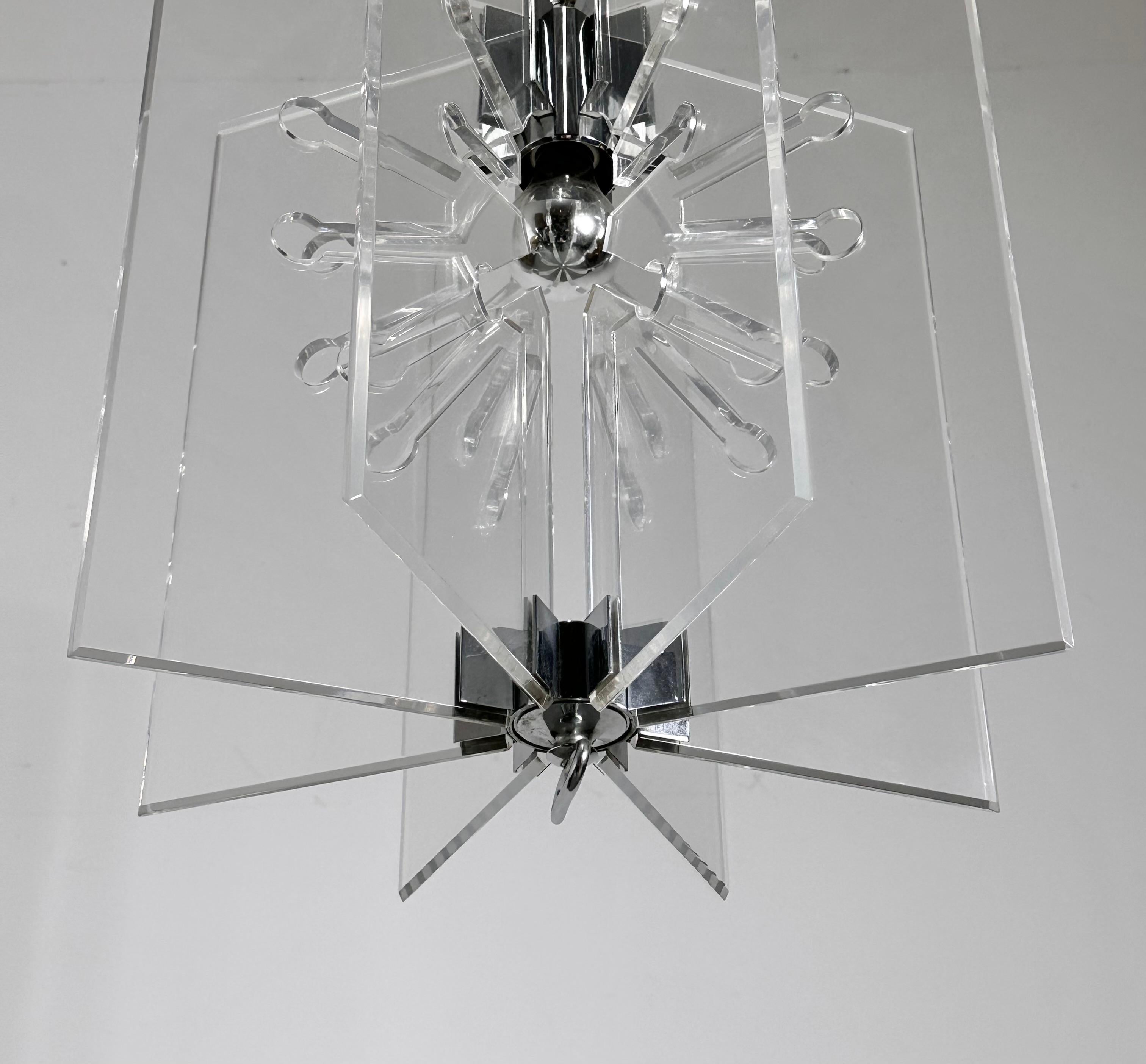 Franco Albini & Franca Helg Model 524 Sculptural Lucite Chrome Lamp Arteluce  For Sale 7