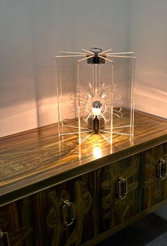 Franco Albini & Franca Helg Model 524 Sculptural Lucite Chrome Lamp Arteluce