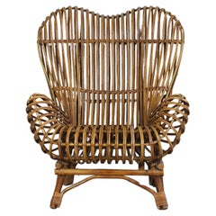Franco Albini Poltrona Gala in giunco e canna di rattan di Bonacina 1951