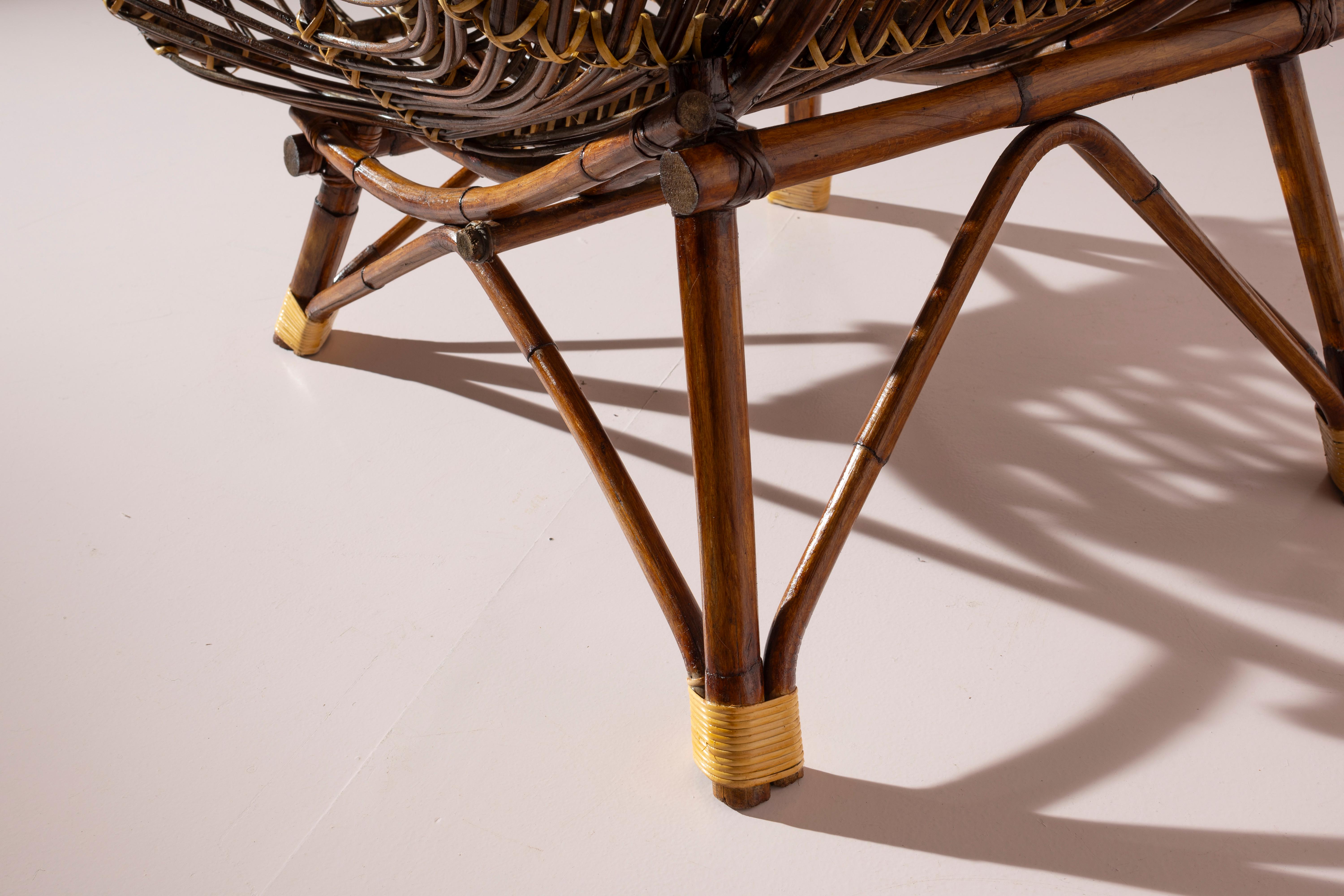 Bamboo Franco Albini Gala chair by Bonacina, Italy, 1951 For Sale