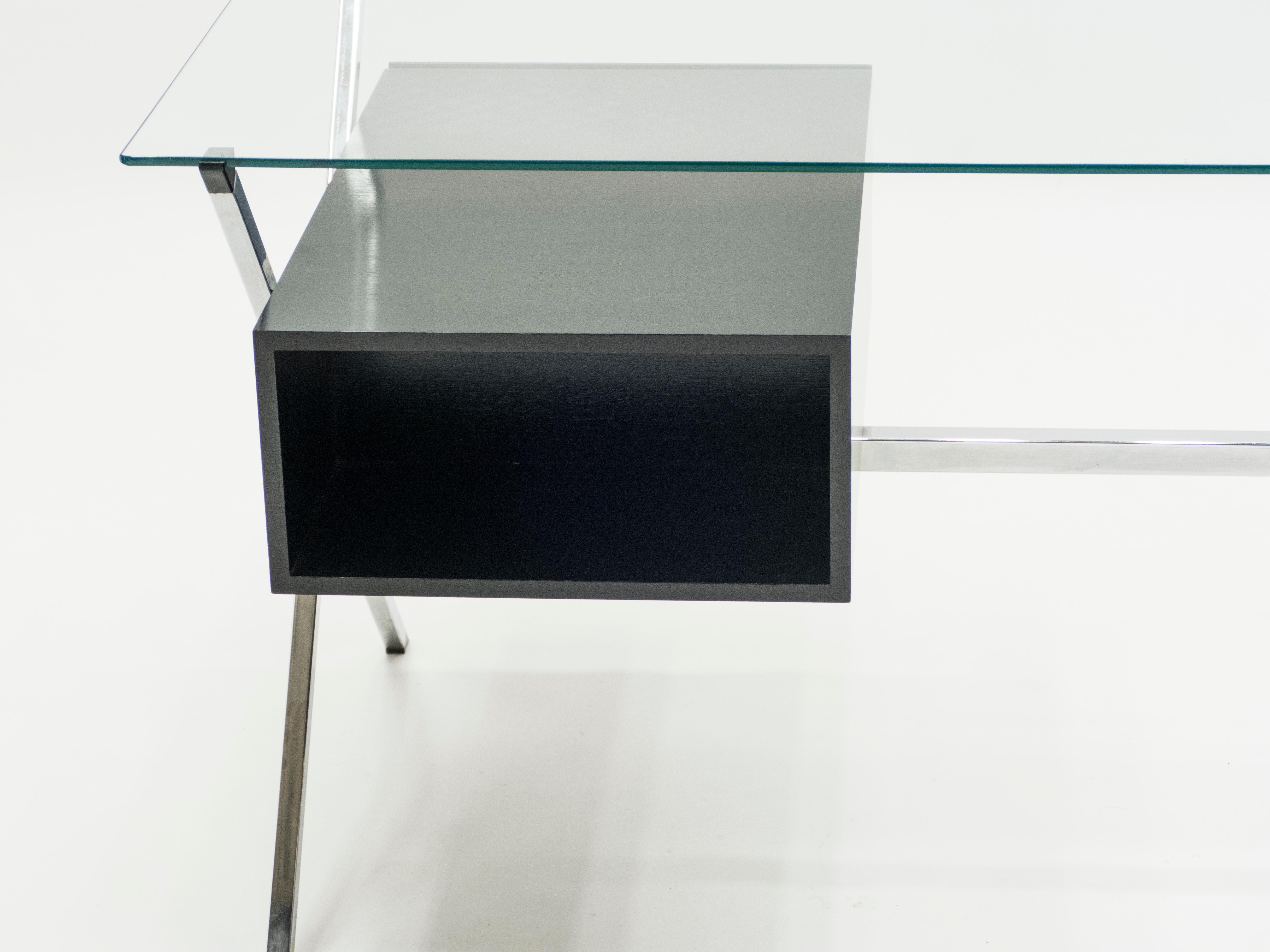 Franco Albini Glass Wood Chrome Desk for Knoll International, 1950 5