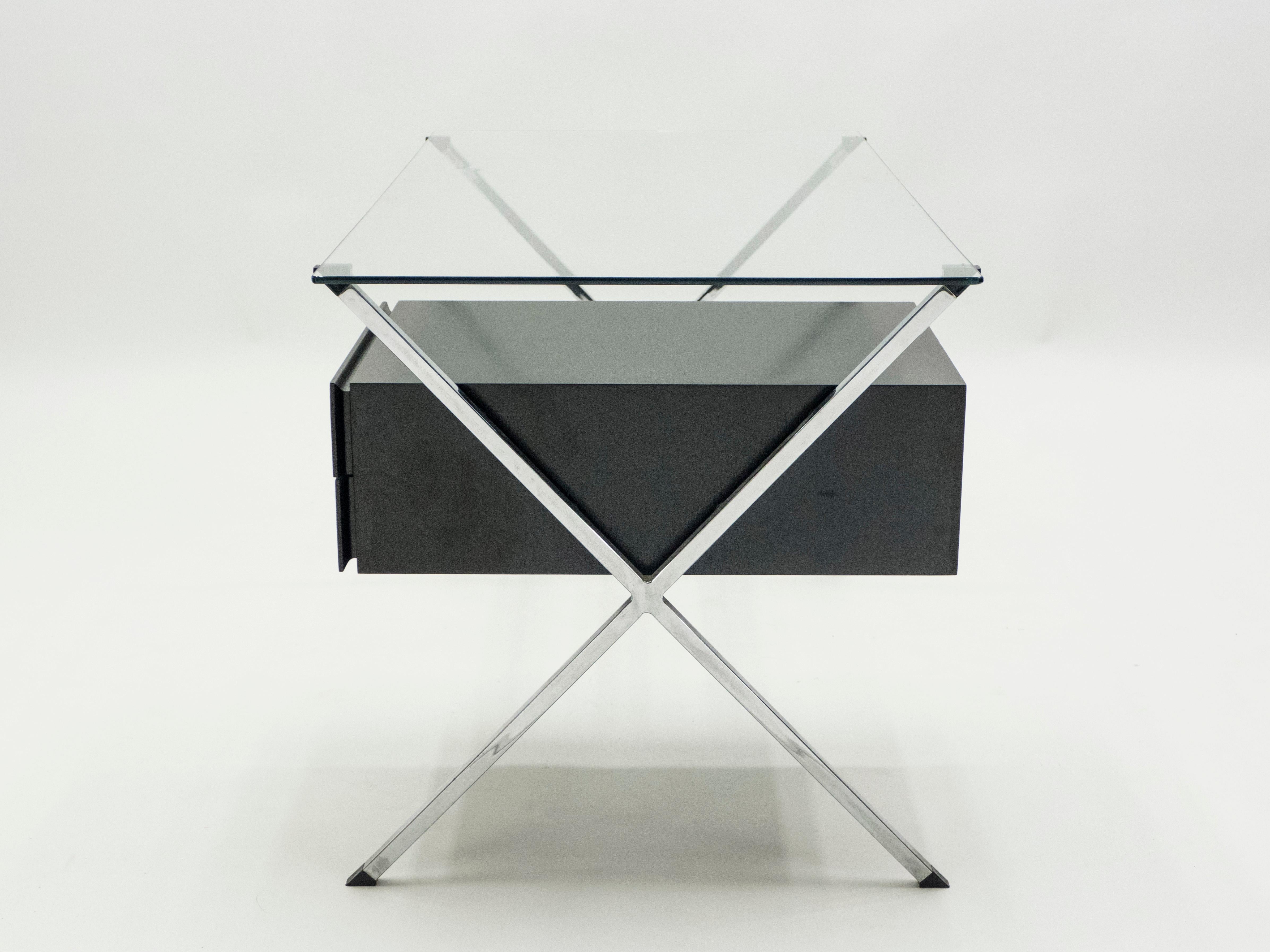 Franco Albini Glass Wood Chrome Desk for Knoll International, 1950 2