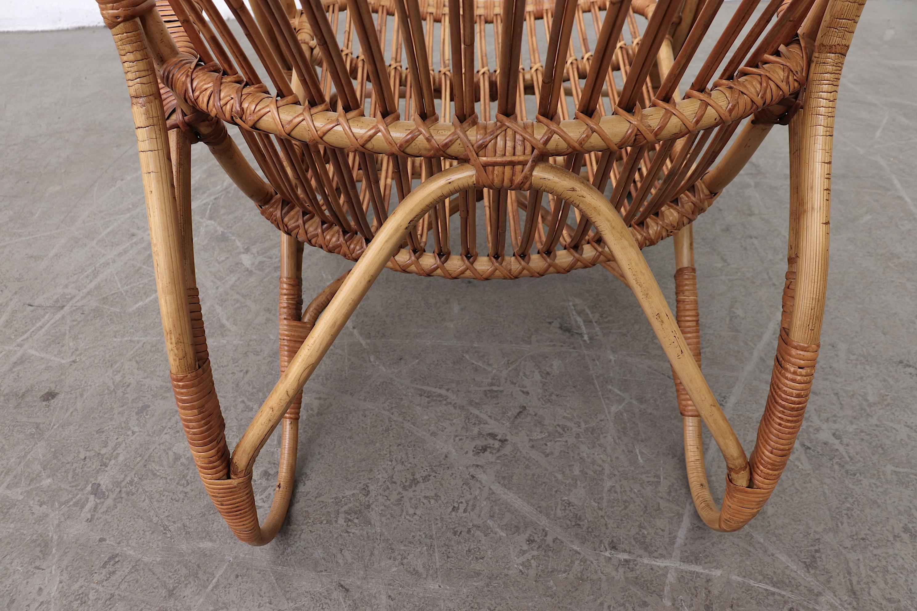 Franco Albini Style Bamboo Lounge Chair 2