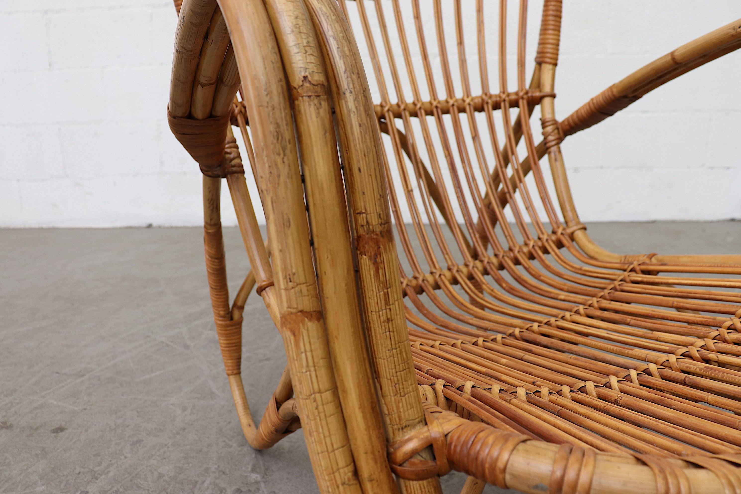 Franco Albini Style Bamboo Lounge Chair 4