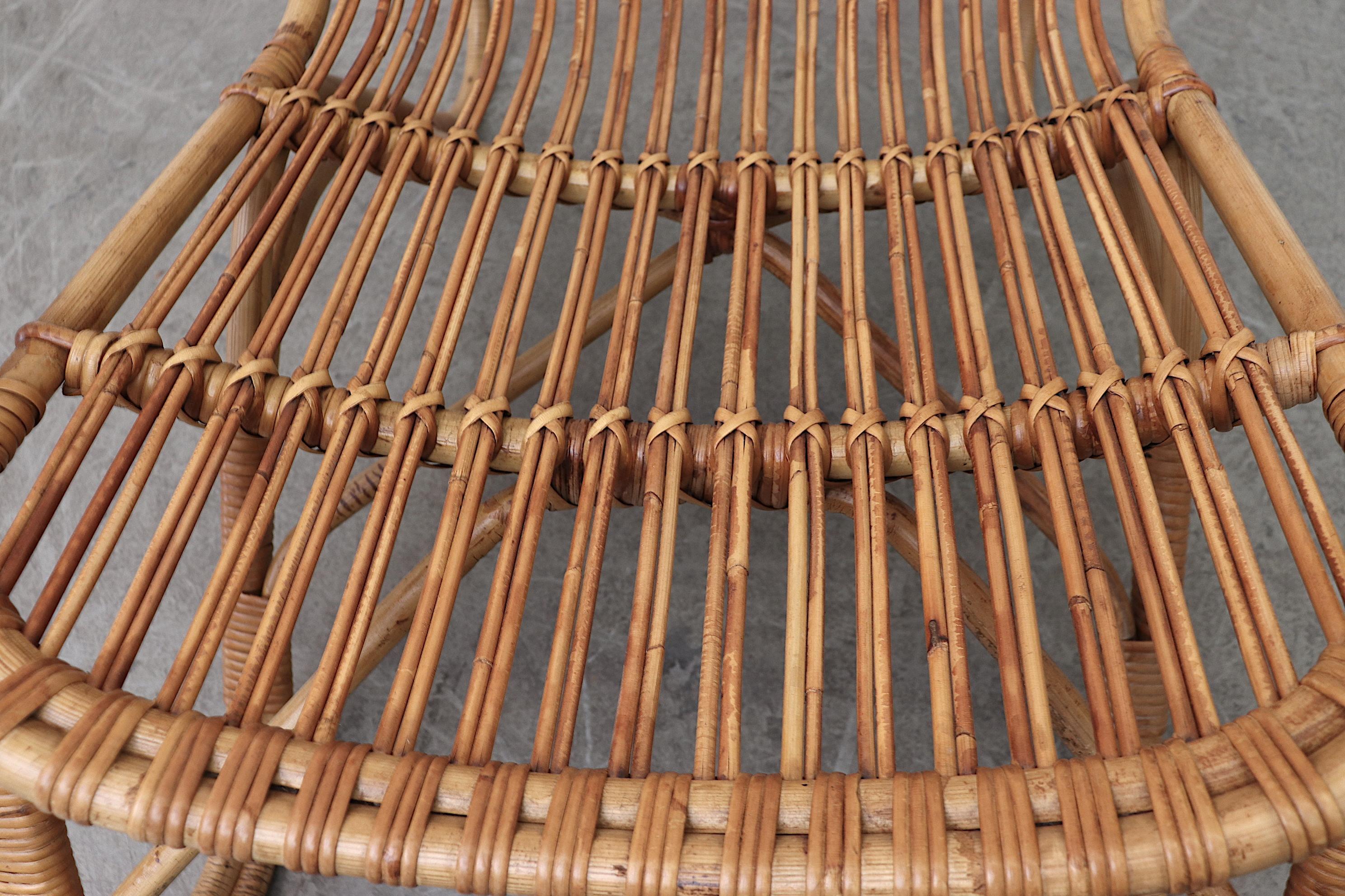 Franco Albini Style Bamboo Lounge Chair 5