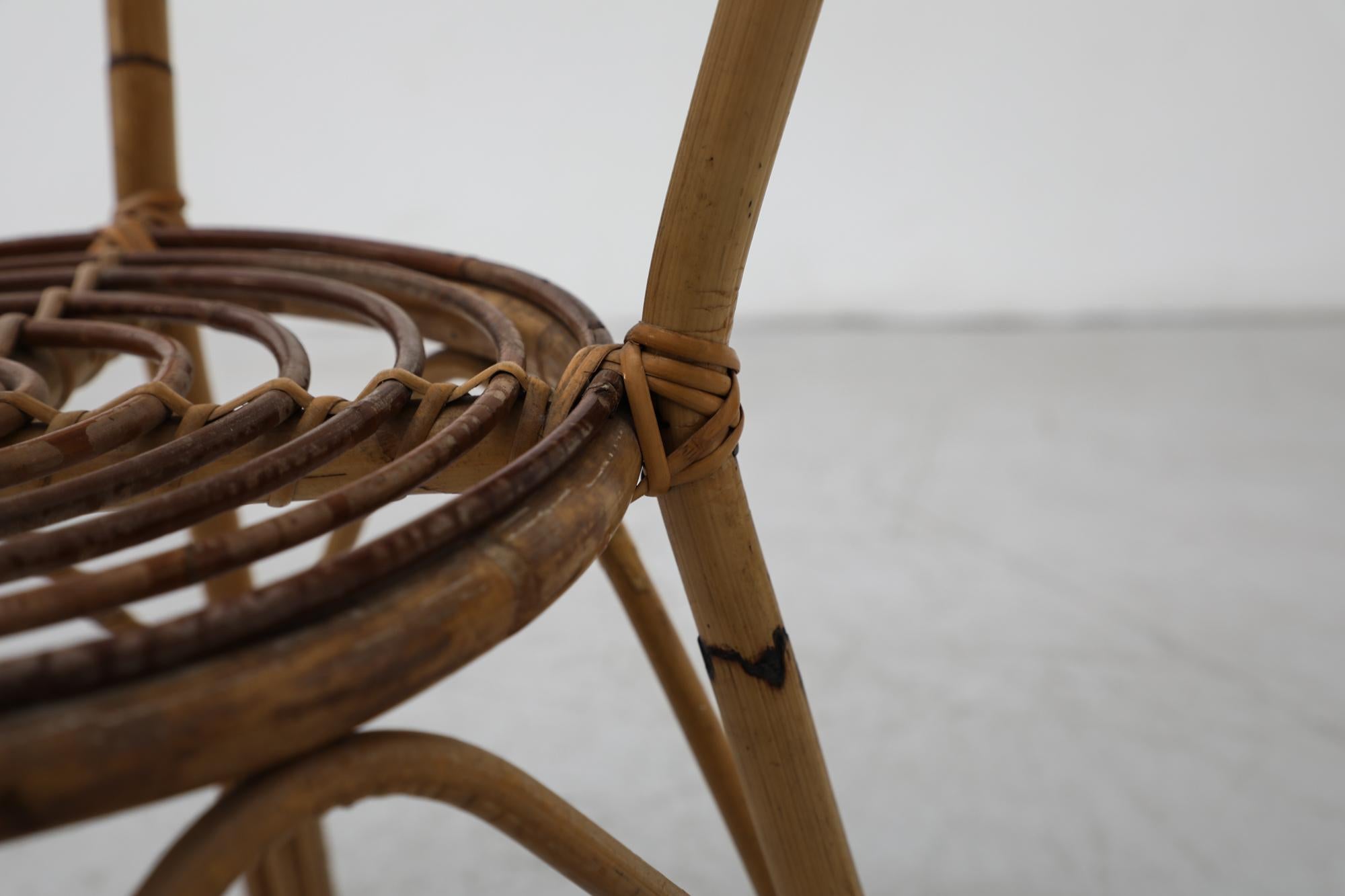 Franco Albini Inspired Bamboo Side Table 4
