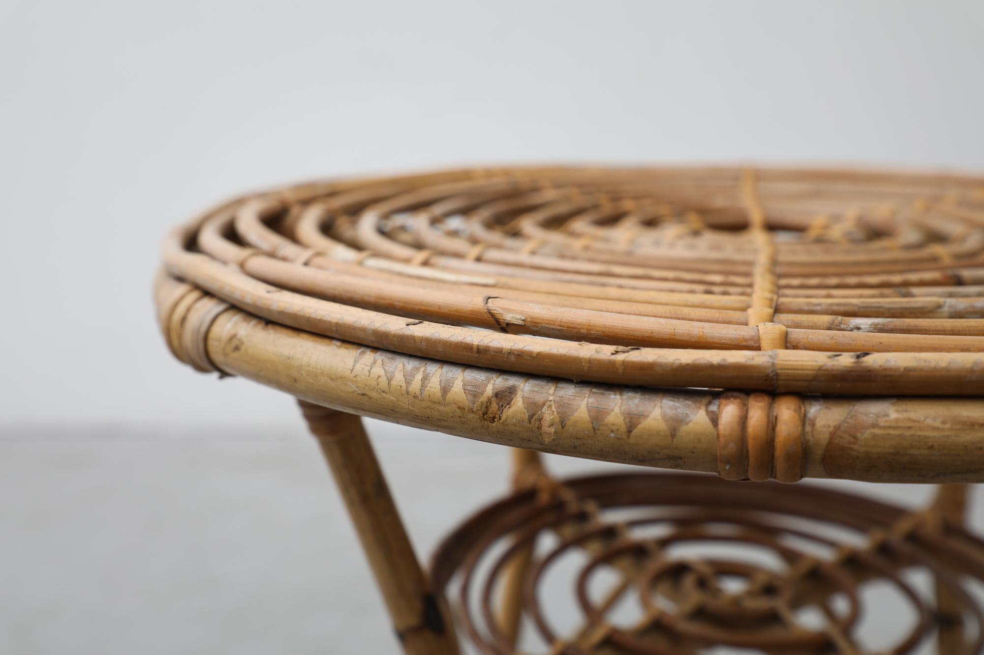 Franco Albini Inspired Bamboo Side Table 7