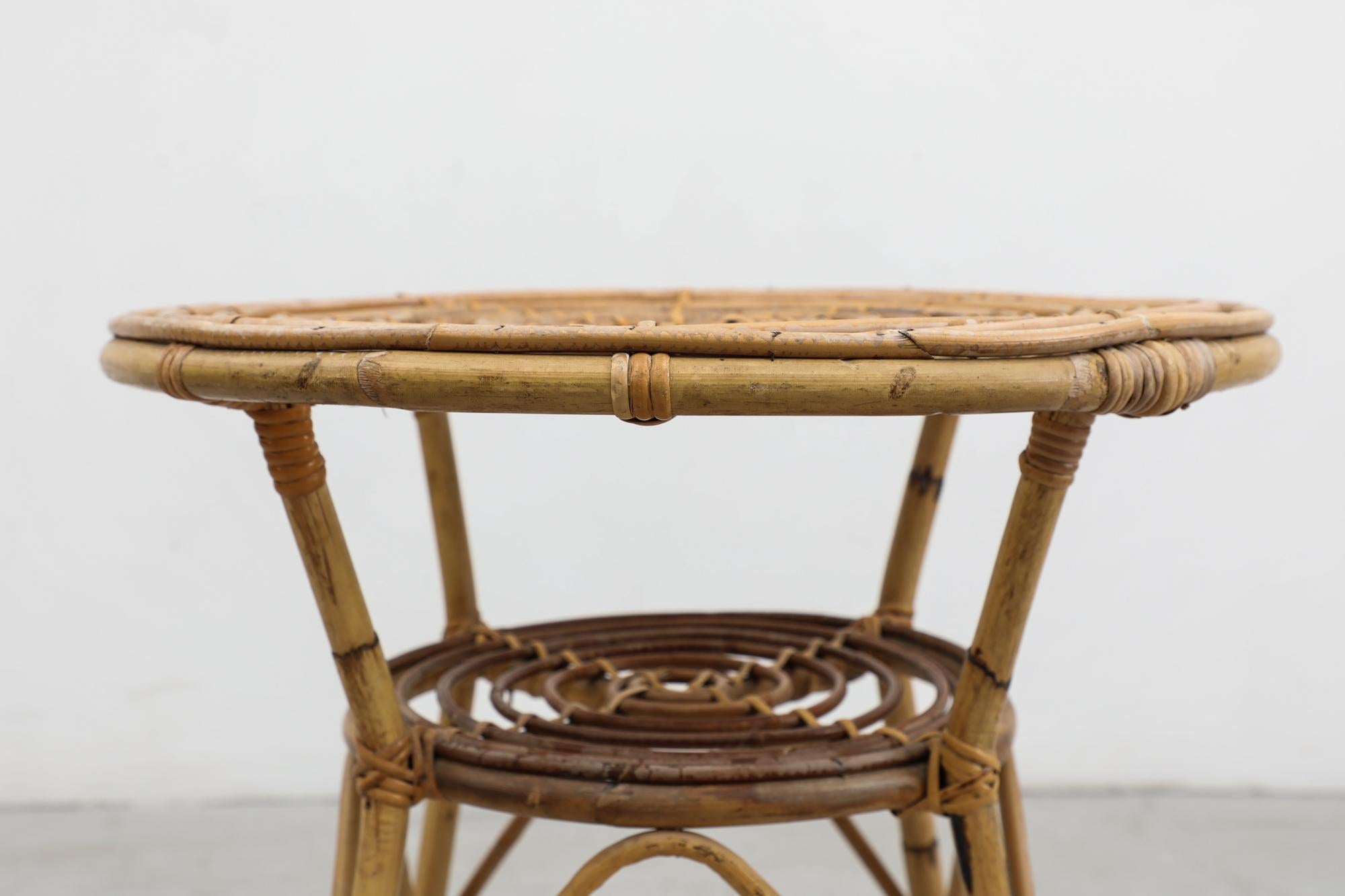 Franco Albini Inspired Bamboo Side Table In Good Condition In Los Angeles, CA