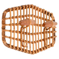 Franco Albini Italian Coat Rack in Bamboo & Rattan, Italy 1960s