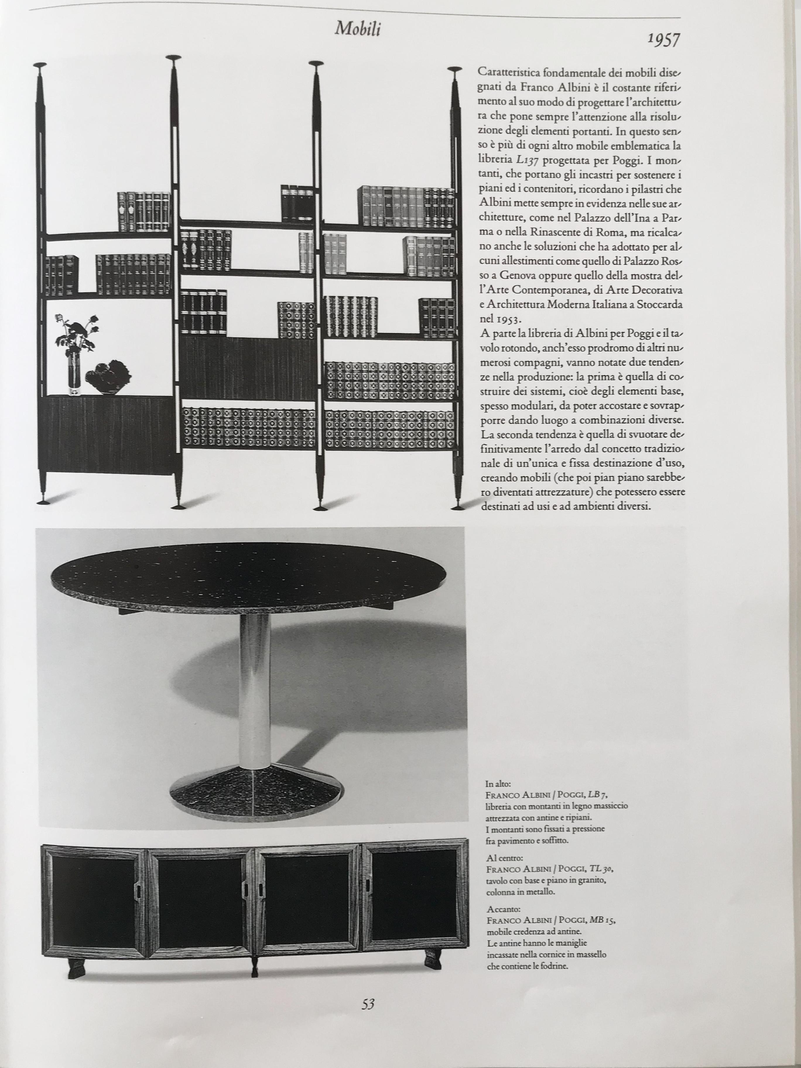 Veneer Franco Albini Italian Midcentury Dark Wood Bookcase Lb7 for Poggi, 1950s For Sale