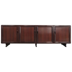 Franco Albini Italian Midcentury Dark Wood Sideboard for Poggi, 1950s