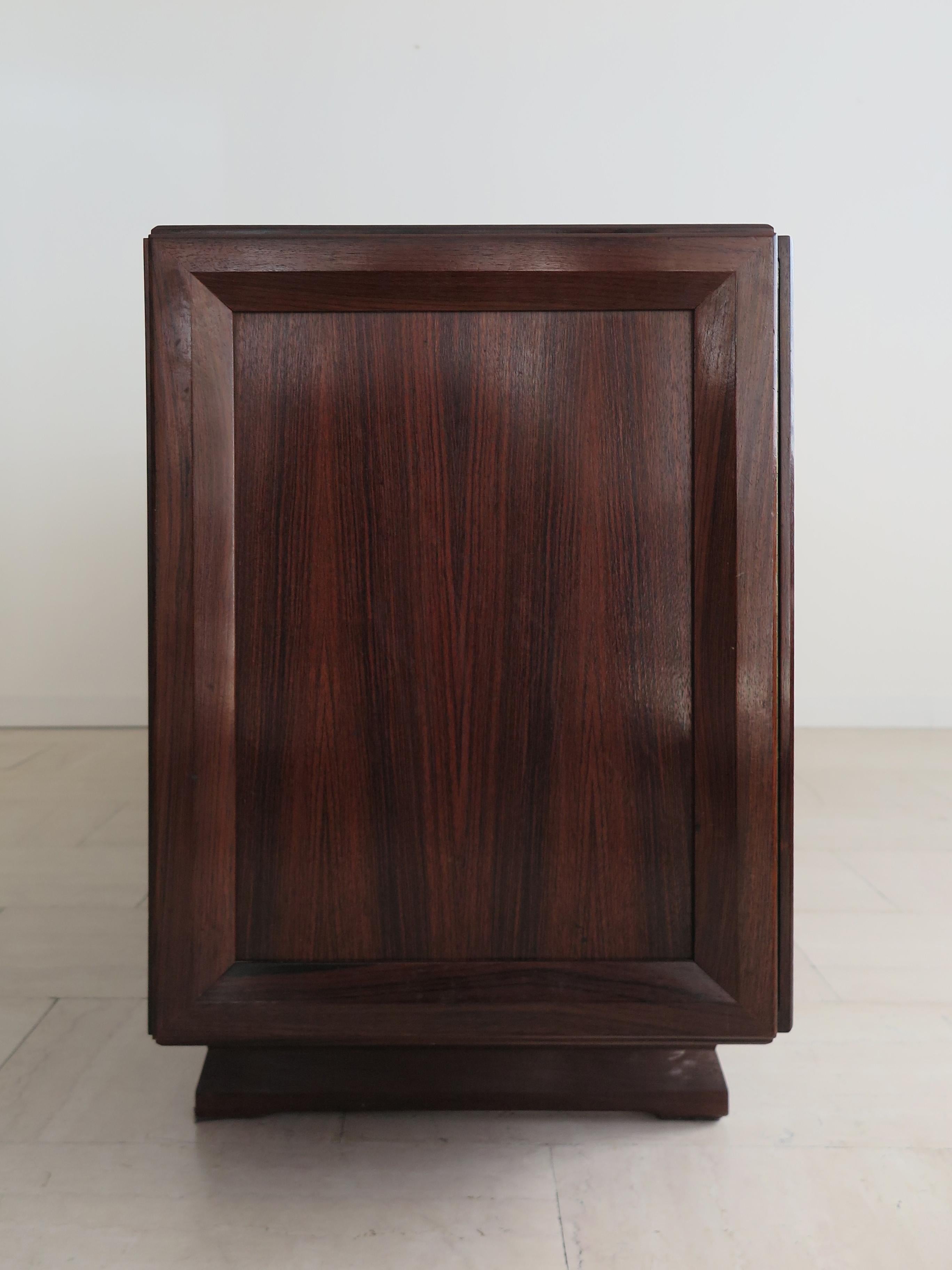 Mid-19th Century Franco Albini Italian Midcentury Dark Wood Sideboard for Poggi, 1950s For Sale