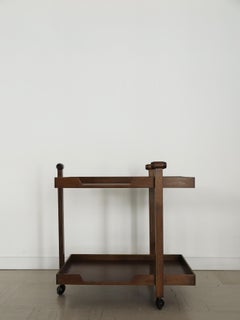 Carrello da bar in noce Franco Albini, 1950, per Poggi