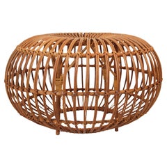 Franco Albini Vintage Rattan-Hocker Ottoman