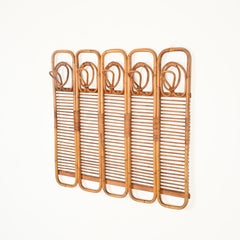 Franco Albini Large Italian Coat Rack in Bamboo and Rattan, Italy, 1960s