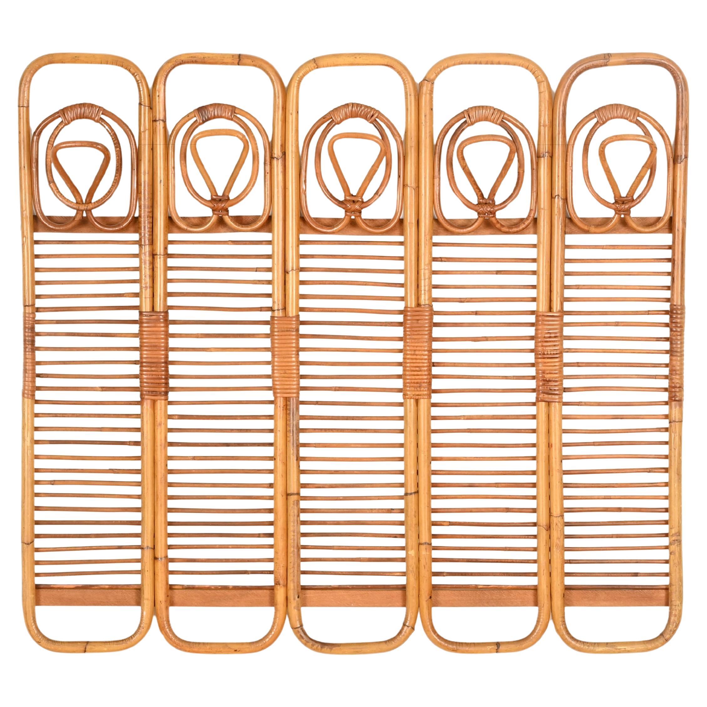 Franco Albini Grande appendiabiti italiano in bambù e rattan, Italia, anni 
60 in vendita