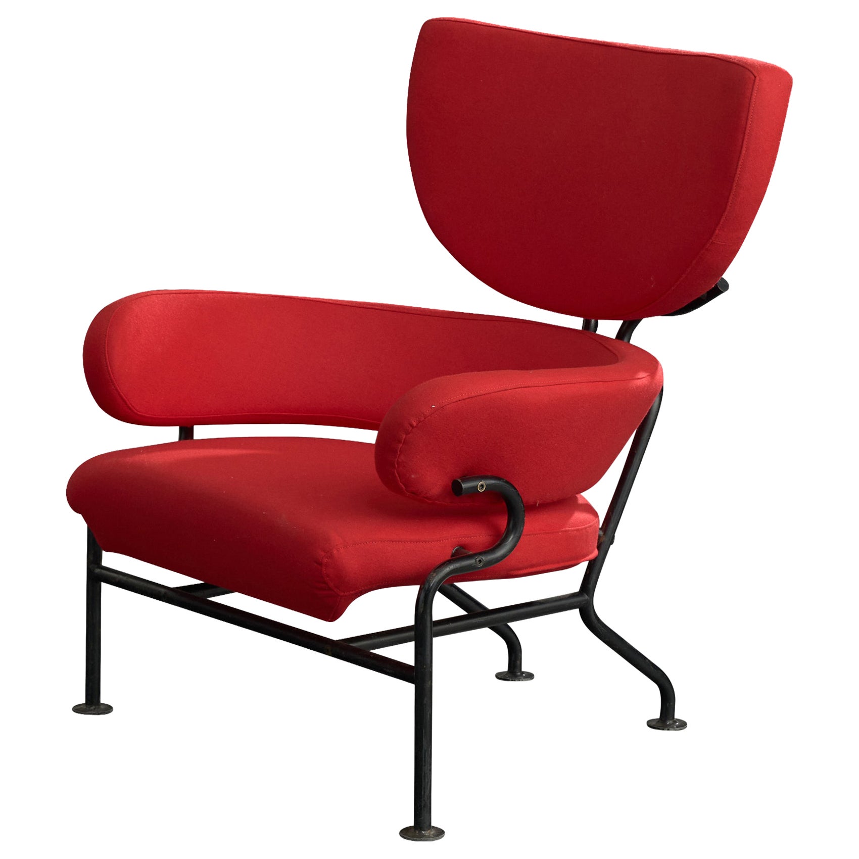Franco Albini, Lounge Chair, Fabric, Steel, Fabric, Italy, 1960s