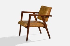 Franco Albini, Lounge Chair, Walnut, Vinyl, USA, 1950s