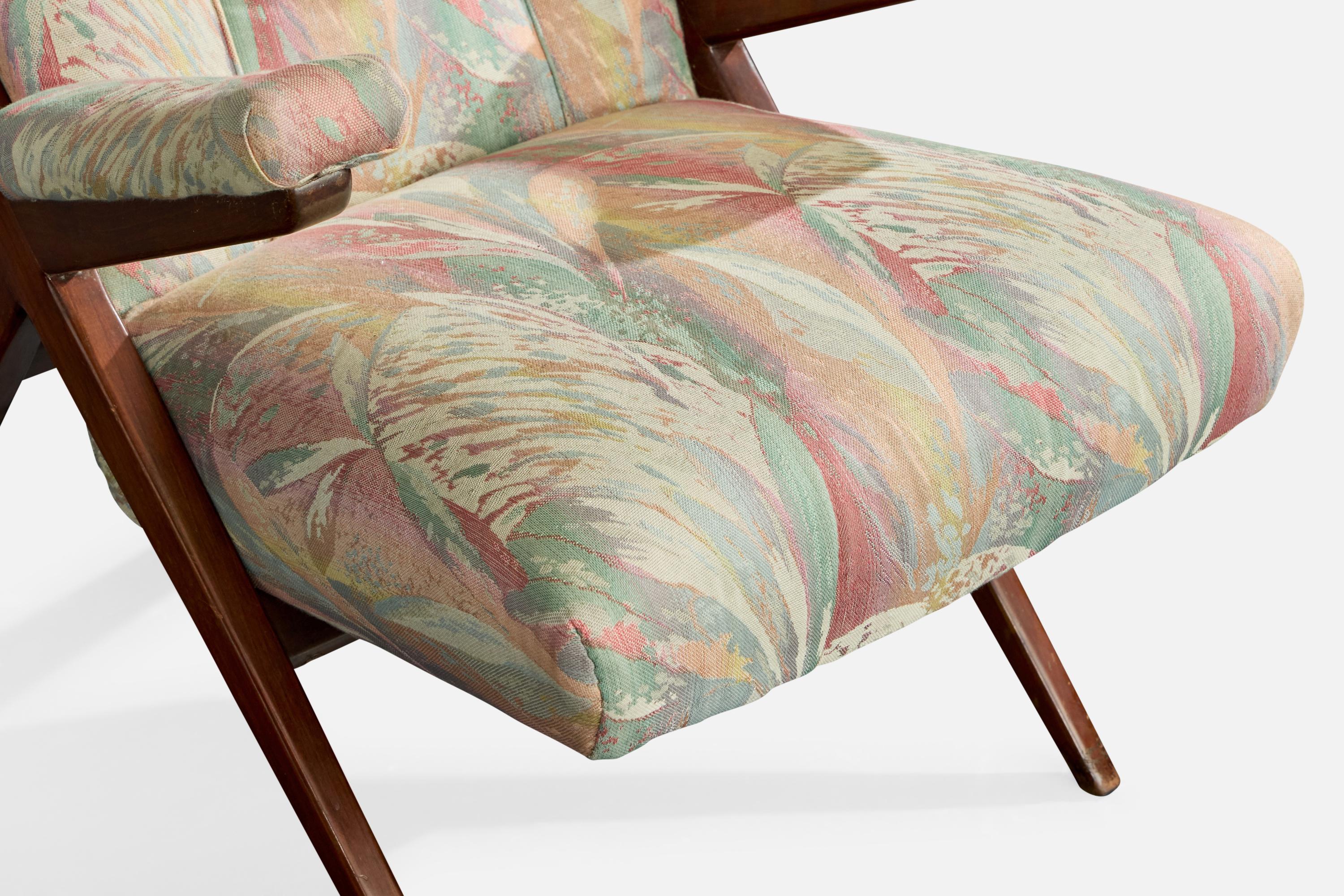 Franco Albini, chaise longue, Wood, tissu, Italie, années 1950 en vente 3