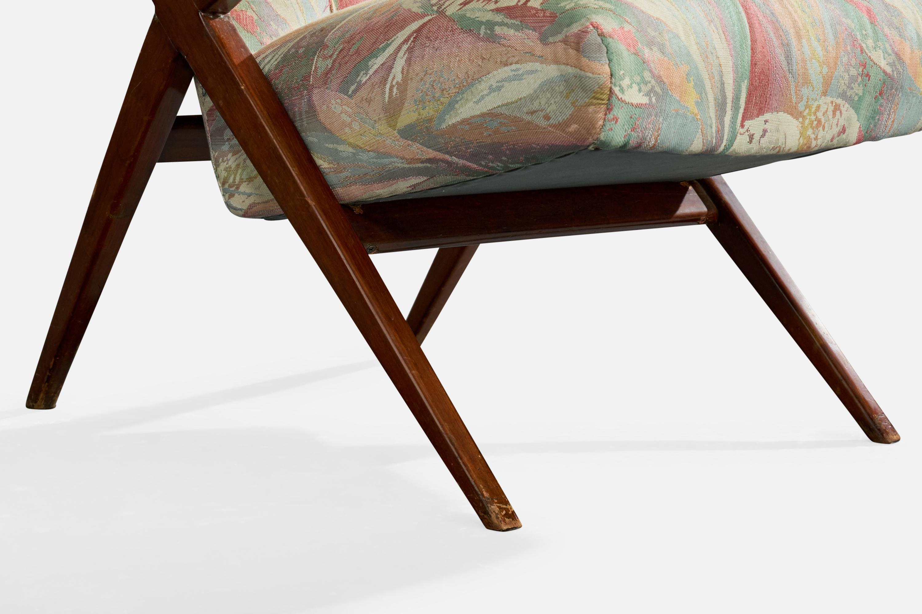 Franco Albini, chaise longue, Wood, tissu, Italie, années 1950 en vente 4