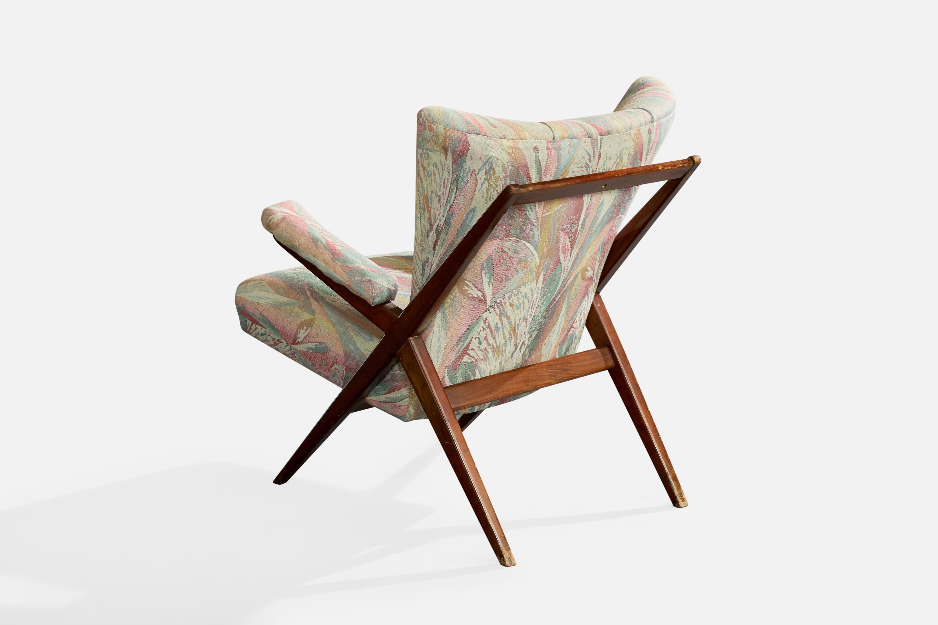 Mid-Century Modern Franco Albini, chaise longue, Wood, tissu, Italie, années 1950 en vente