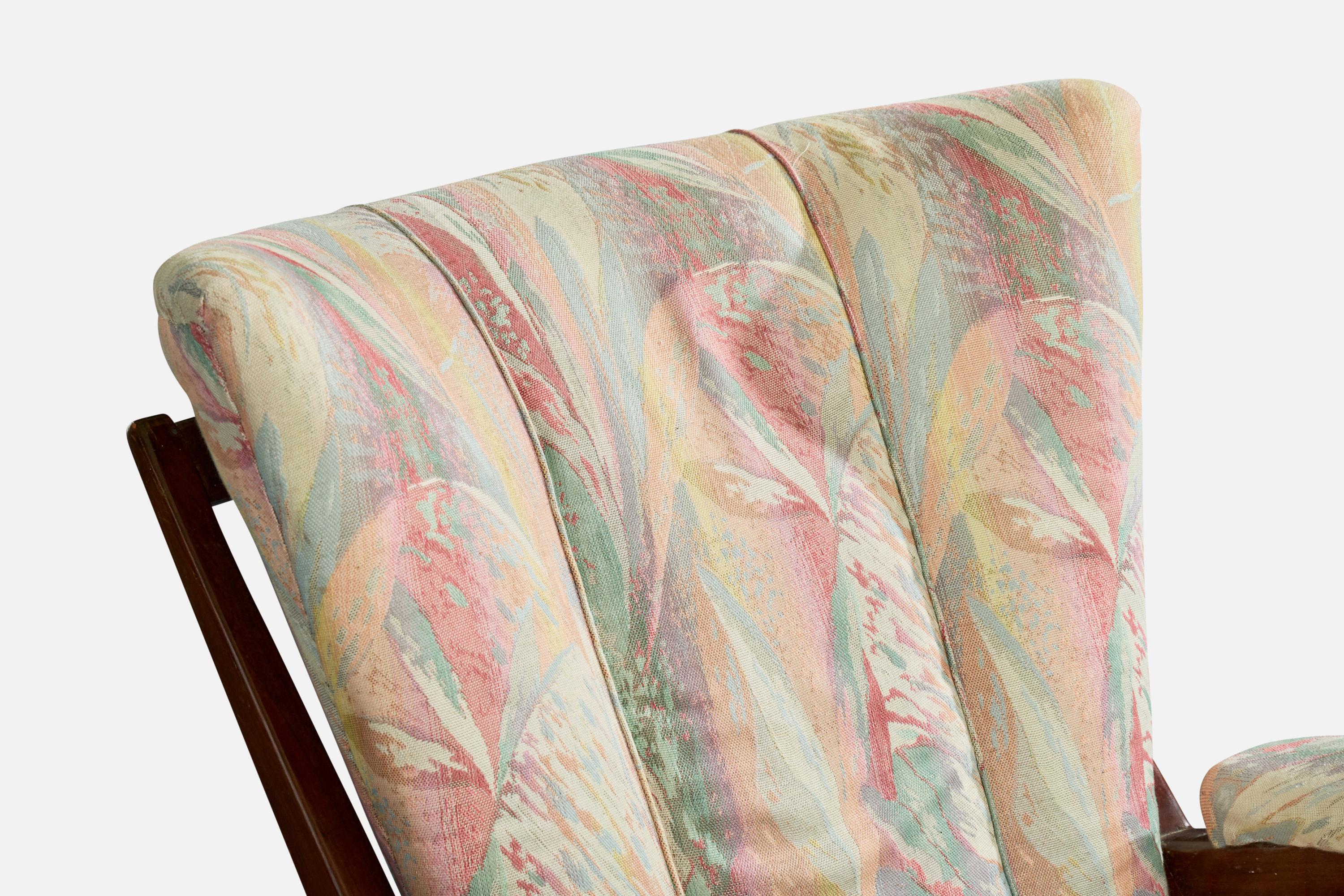 Franco Albini, chaise longue, Wood, tissu, Italie, années 1950 en vente 1