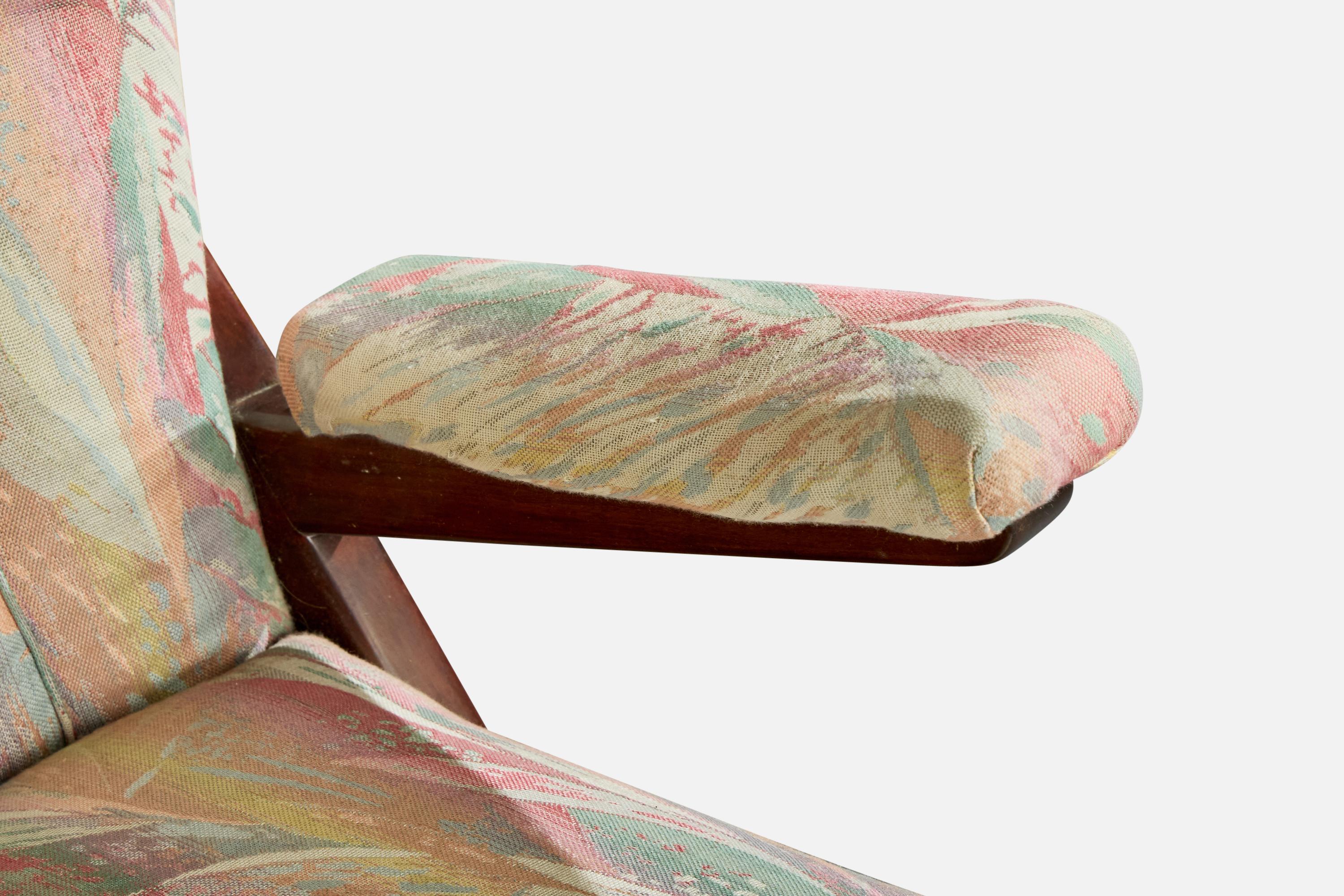 Franco Albini, chaise longue, Wood, tissu, Italie, années 1950 en vente 2