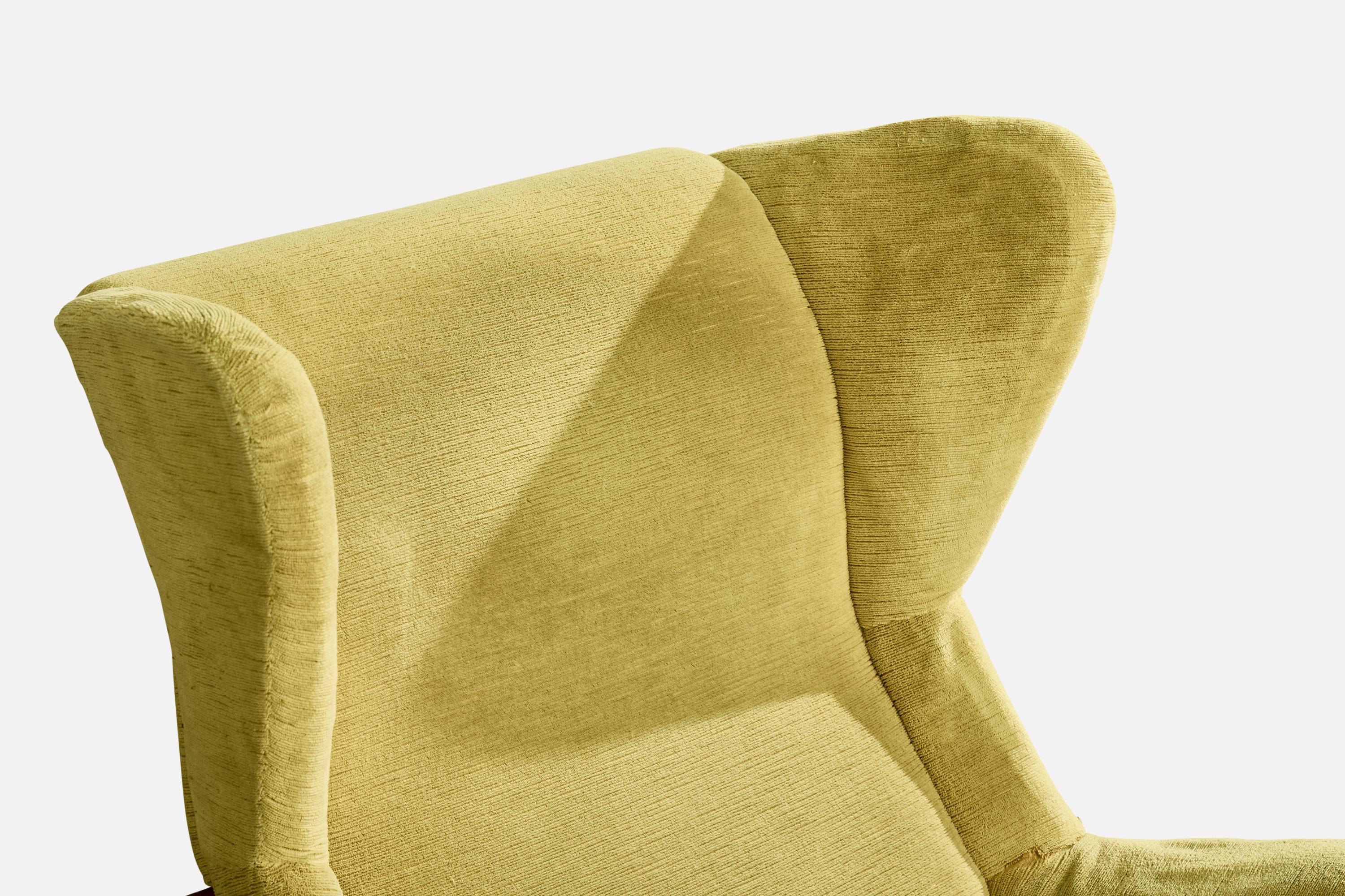 Franco Albini, Loungesessel, Holz, Samt, Italien, 1950er Jahre im Angebot 2