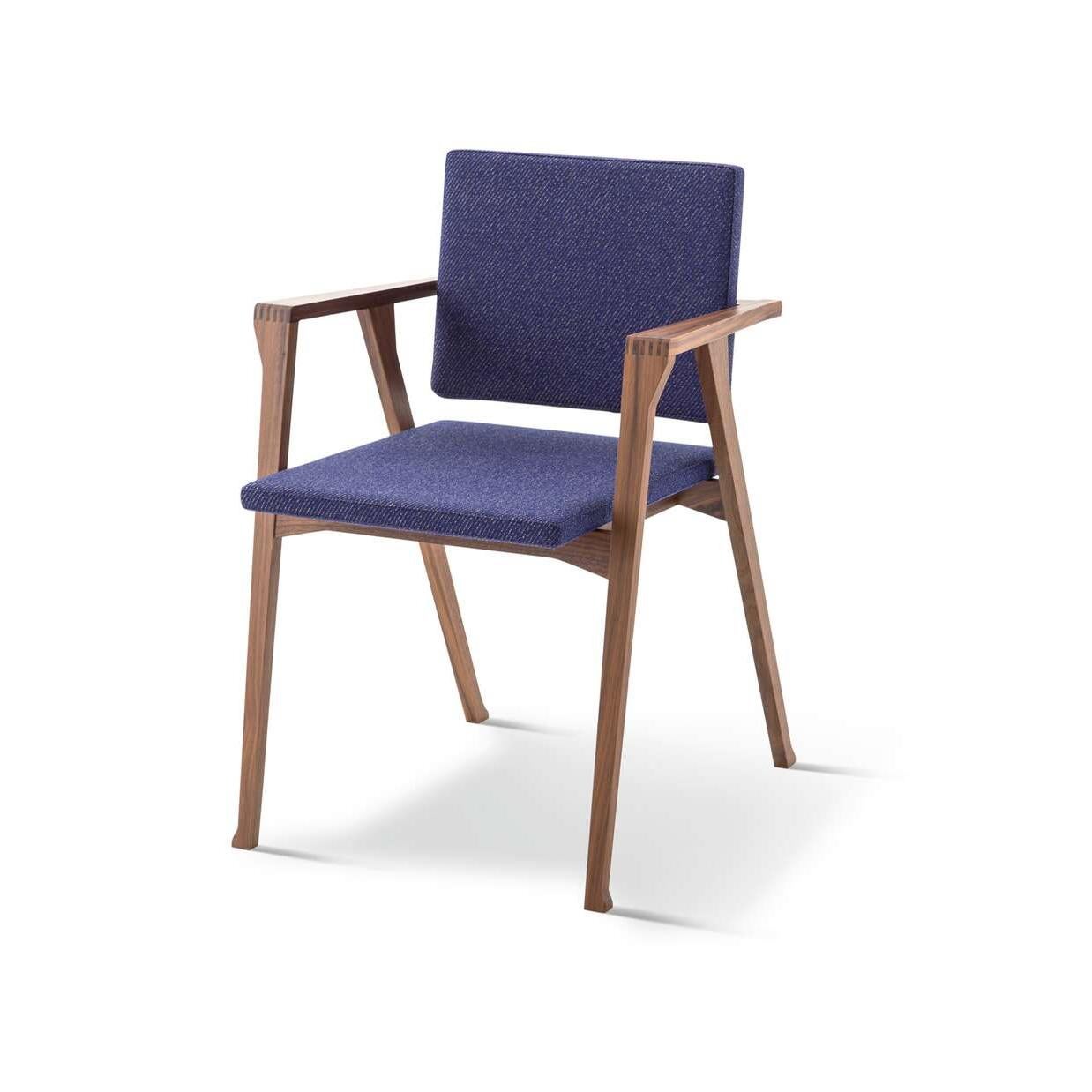 Mid-Century Modern Franco Albini Luisa Chair, American Walnut and Fabric by Cassina