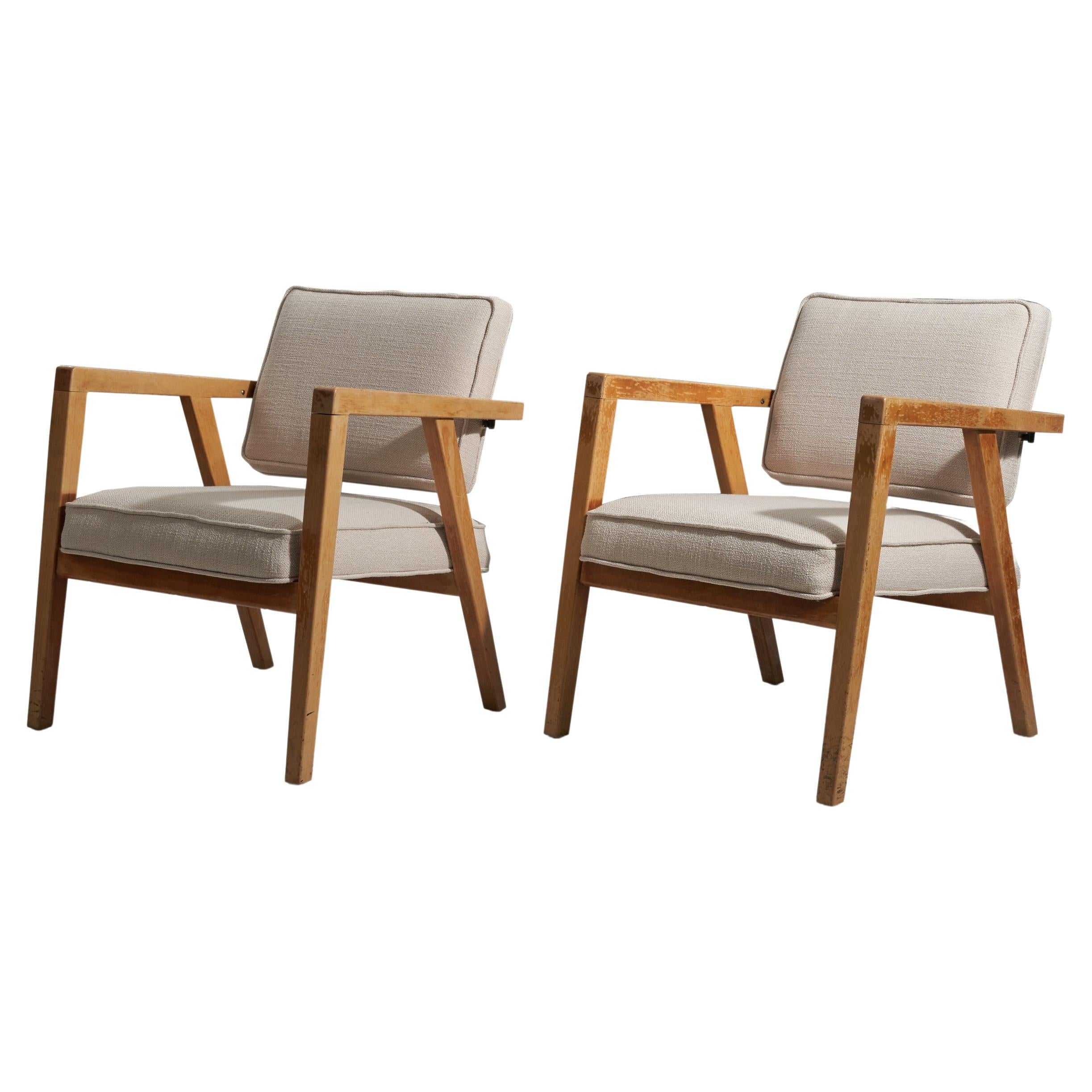 Details about   A Pair of Mid-Century Modern Arm Lounge Chairs 101-WH10 
