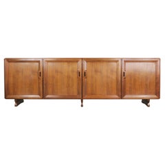 Franco Albini MB15 Large Sideboard with Four-Doors Panels in Wood by Poggi 1950s