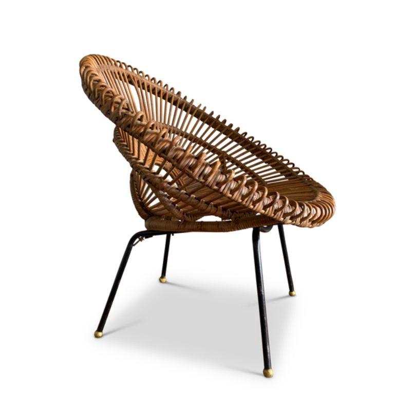 Franco Albini Mid Century Bamboo Organic Sunburst Chair, 1950's By Janine Abraham & Dirk Jan Rol 1950's,