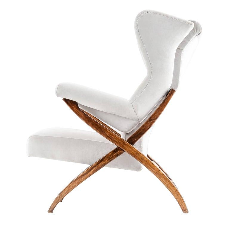 Upholstery Franco Albini Mid-century Italian Armchair Model 