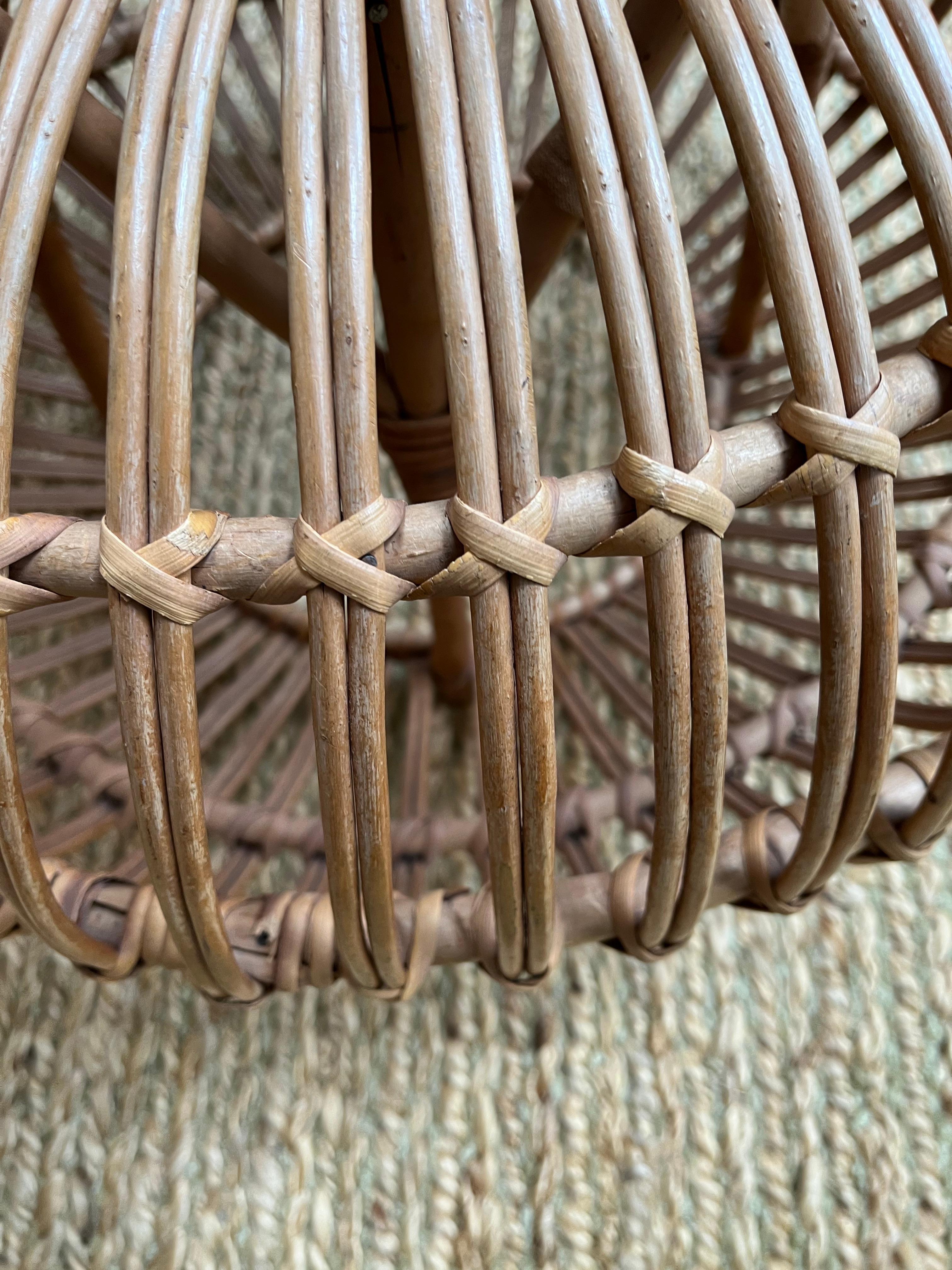 Mid-Century Modern Franco Albini Mid -Century Modern Rattan Pouf