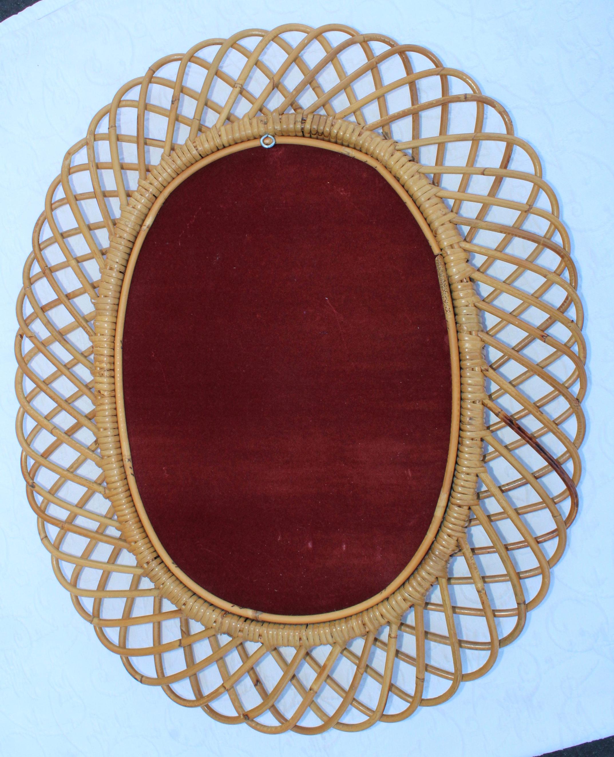 Franco Albini Style Midcentury Oval Mirror 2