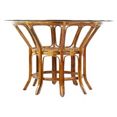 Franco Albini Mid-Century Rattan and Glass Dining Table