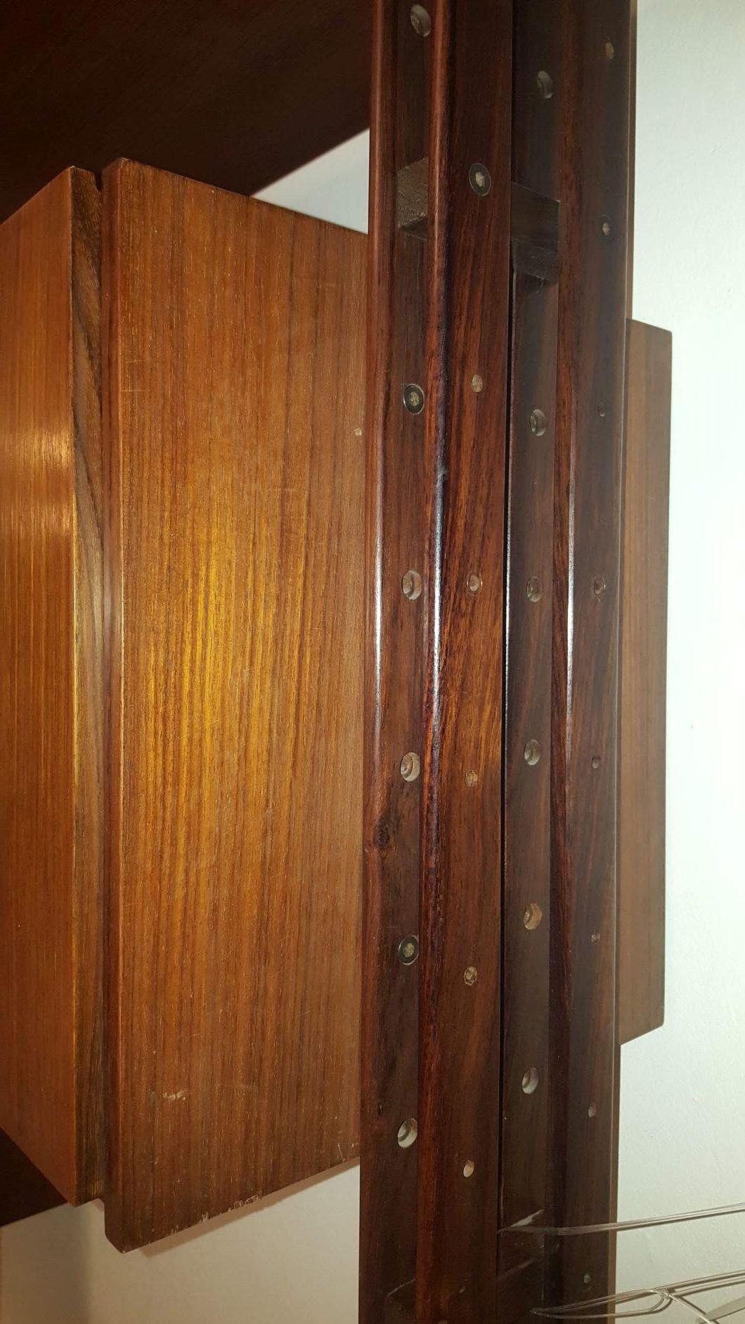 Aluminum Franco Albini Midcentury Bookcase Wood LB7 Designed for Poggi in 1957, Italia