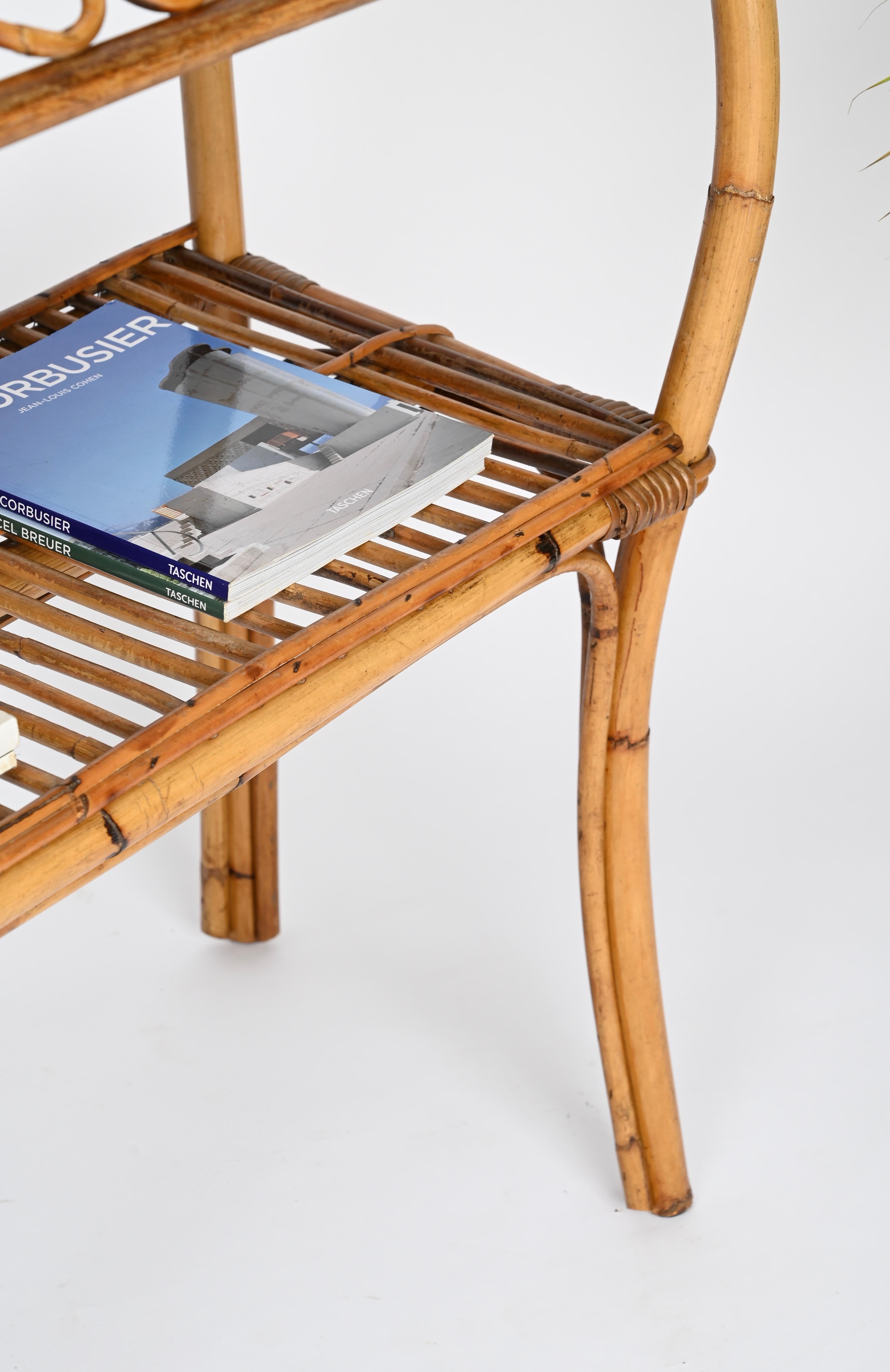 Mesa consola Franco Albini de bambú y ratán, Italia, años 60 en venta 7