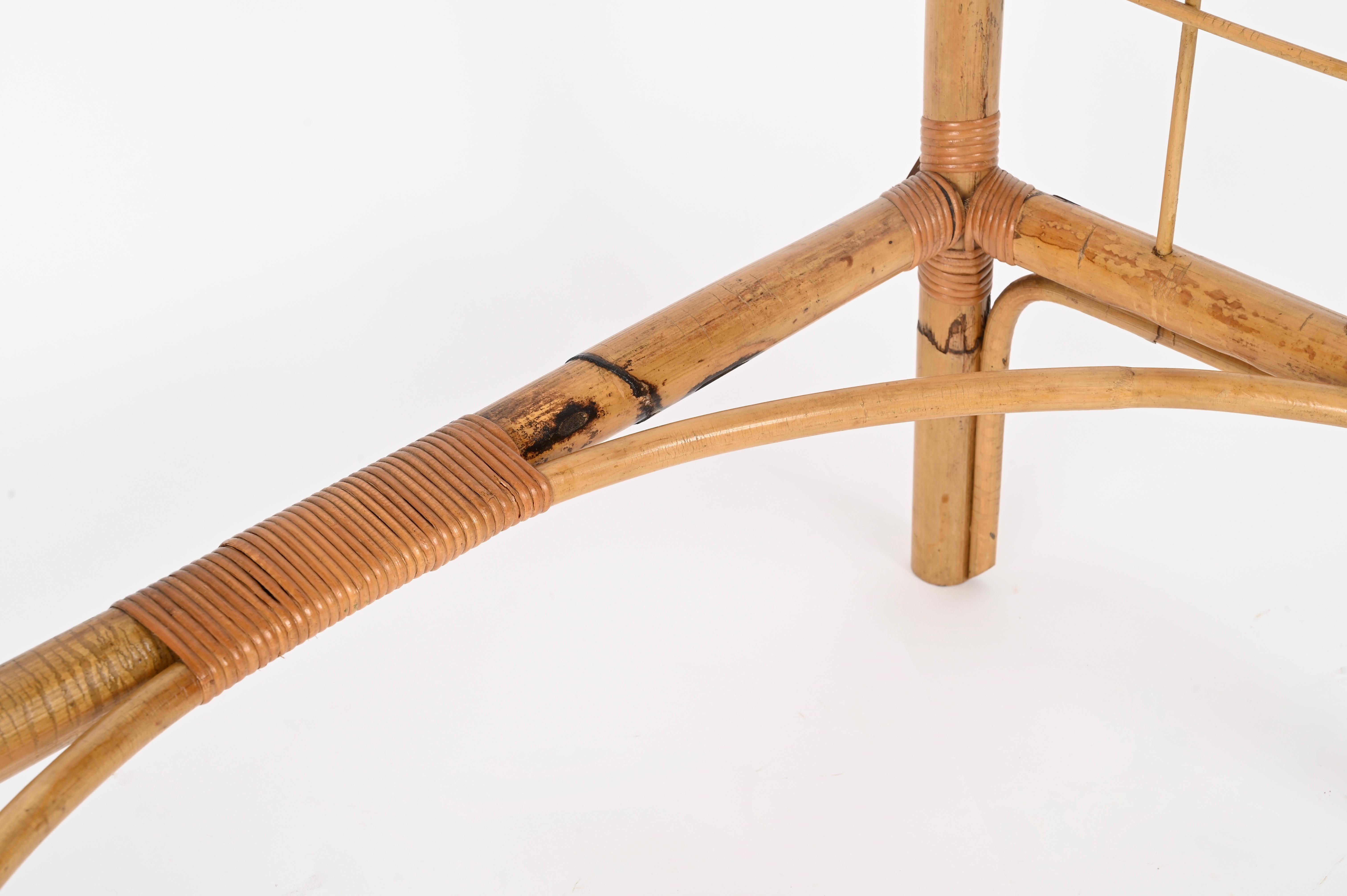 Late 20th Century Franco Albini Midcentury Console Table in Bamboo, Rattan and Wicker, Italy 1970s For Sale