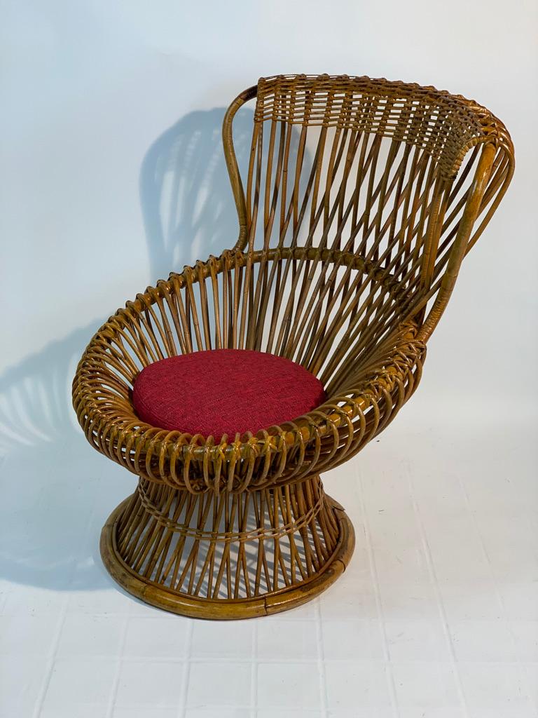 Franco Albini Midcentury Pair of Margherita Rattan Armchairs 13