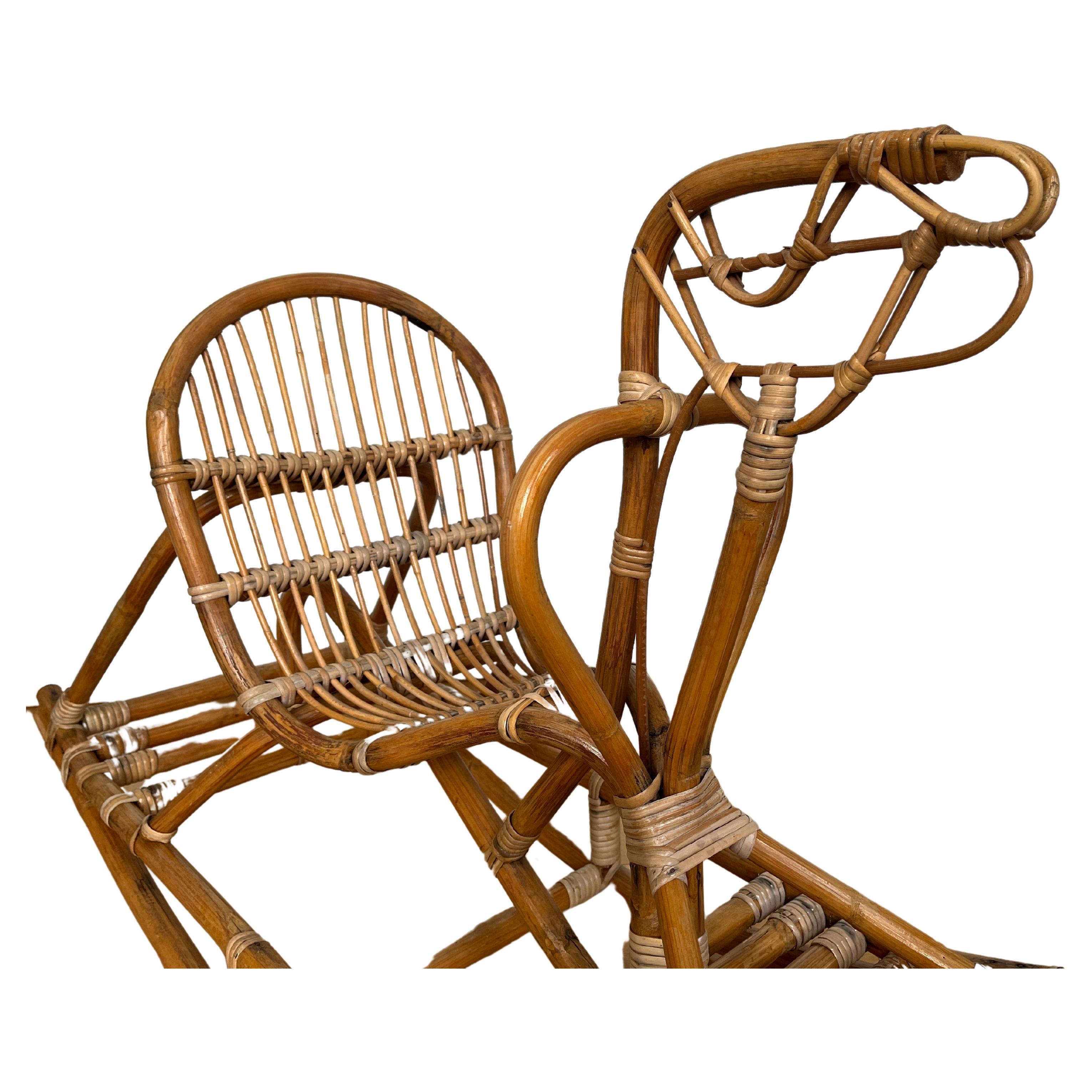 Franco Albini Midcentury Rattan & Wicker Schaukelpferd/Skulptur. Italien, um 1960. Abmessungen: H 24 in. x B 30 in. x D 18 in.